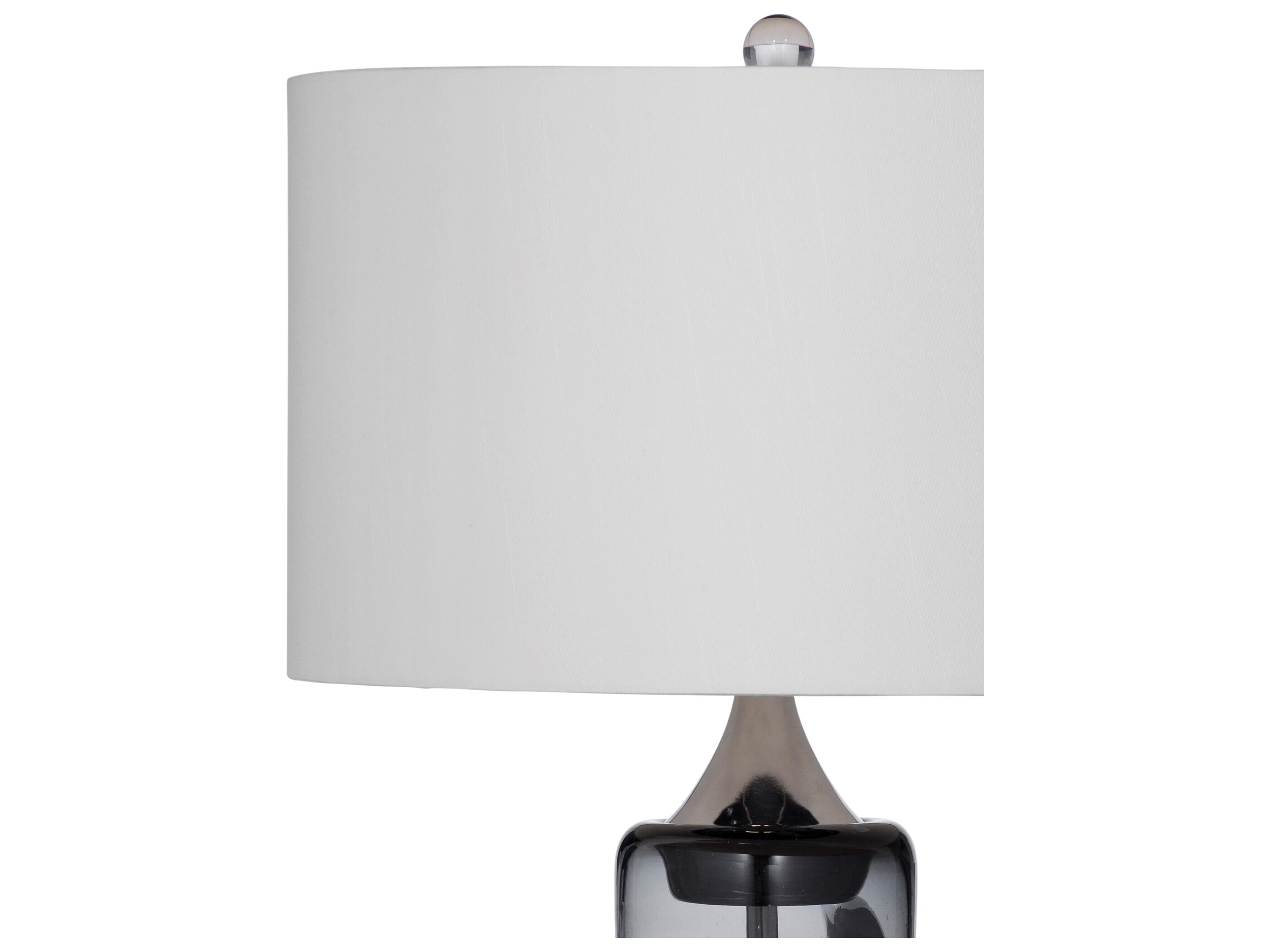 Bassett Mirror Thoroughly Modern Nikola Gray and Clear Glass Table Lamp