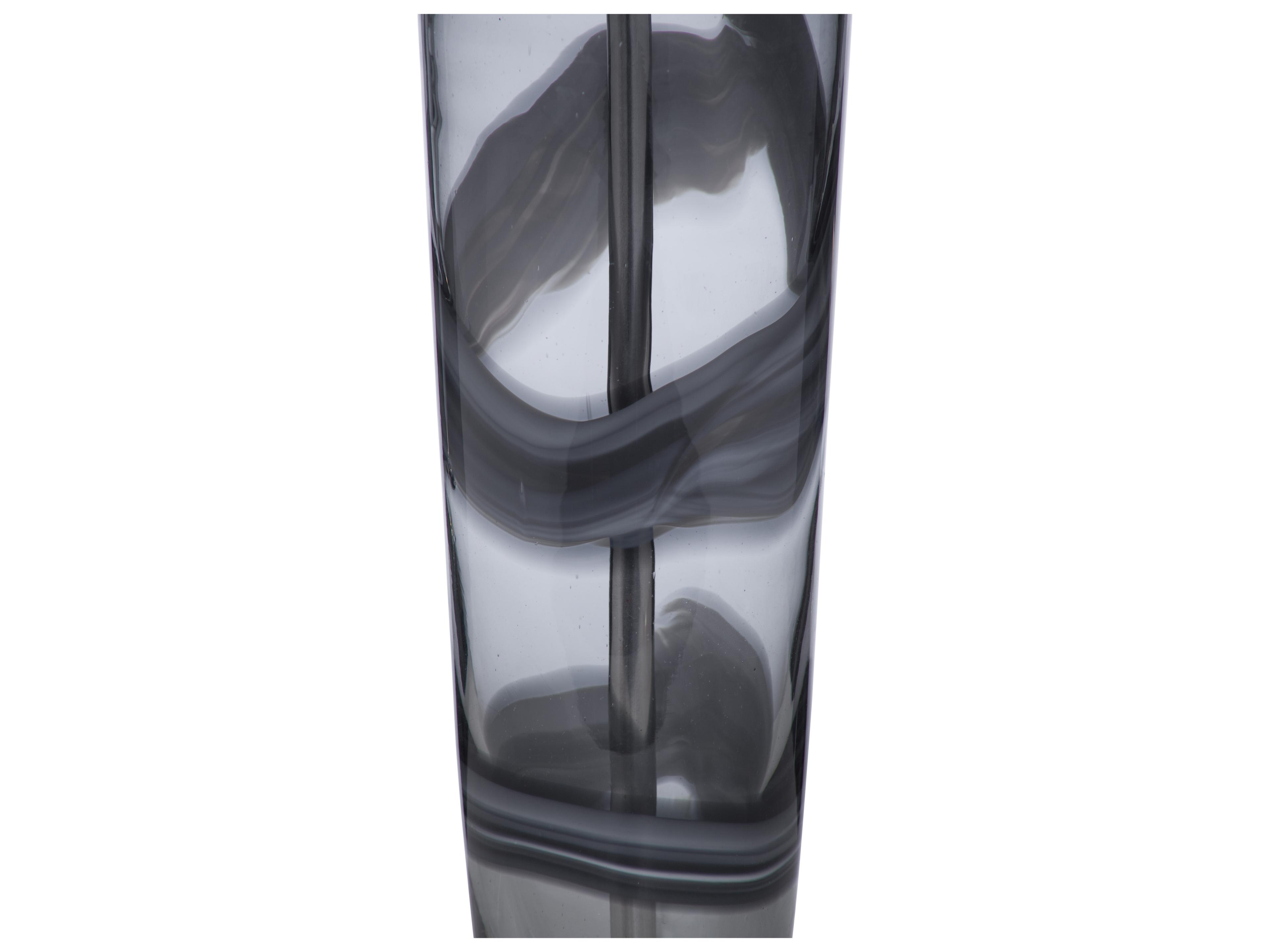 Bassett Mirror Thoroughly Modern Nikola Gray and Clear Glass Table Lamp