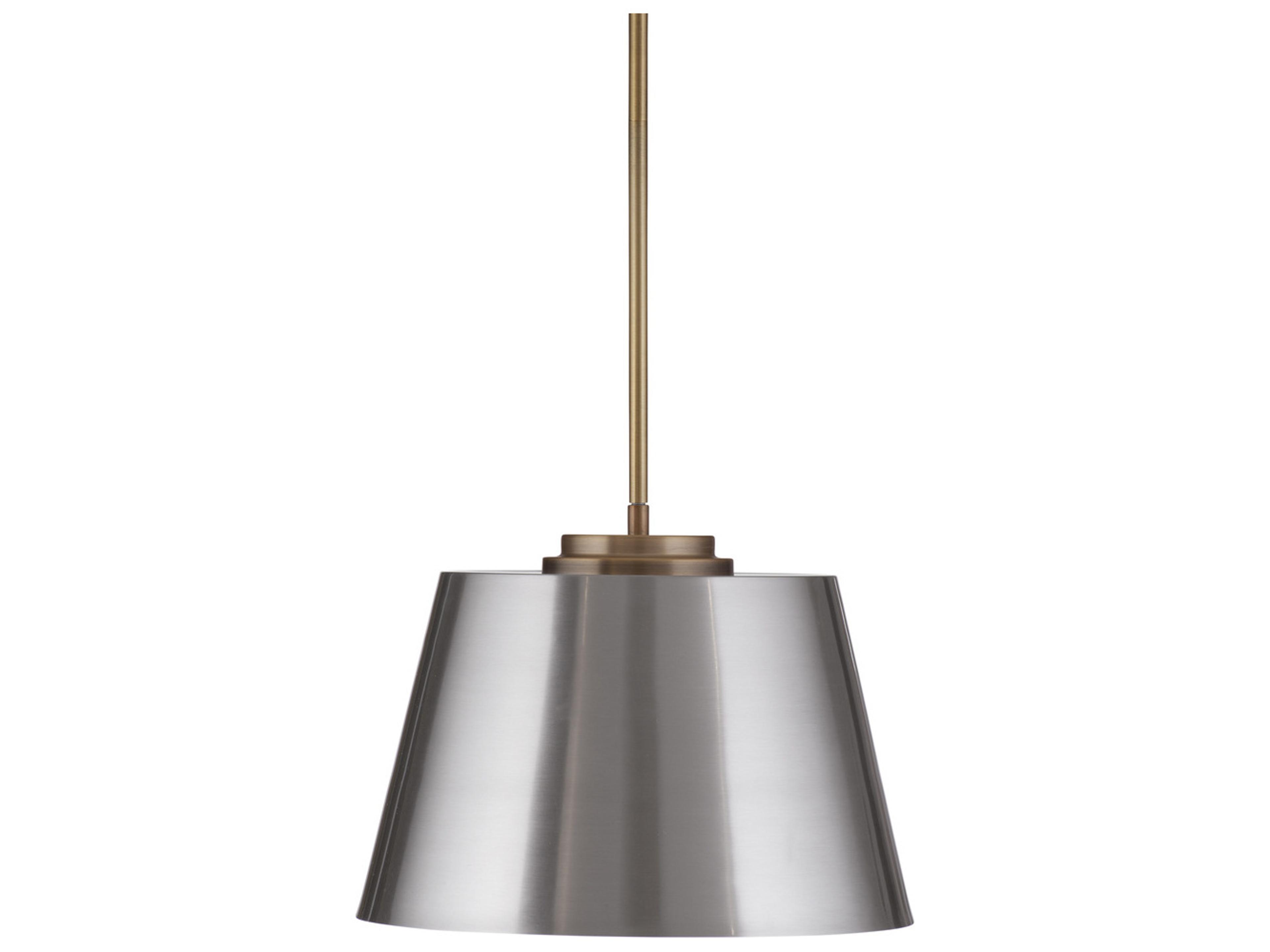 Metal Brushed Steel B Brass Empire Pendant