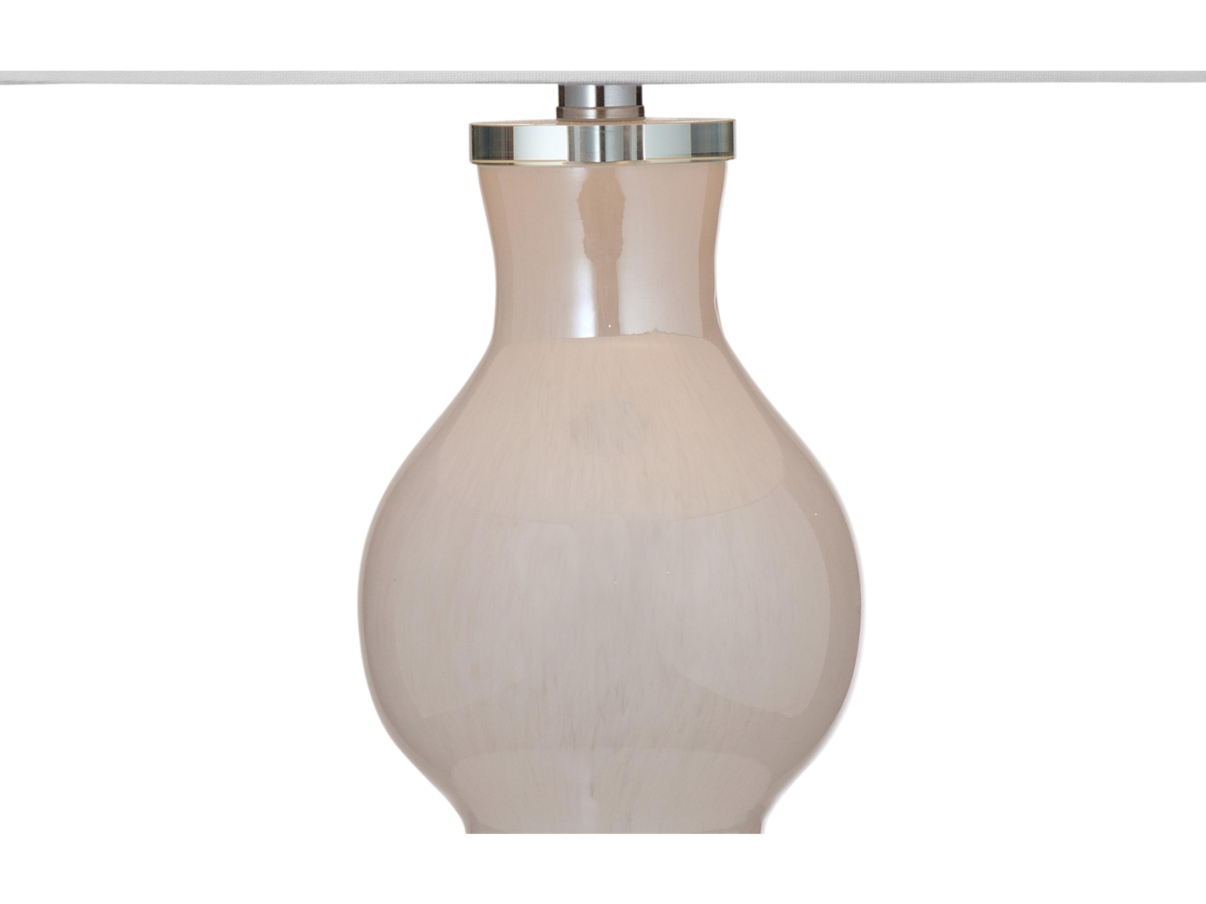 Bassett Mirror Glass Pearlescent White LED Buffet Lamp