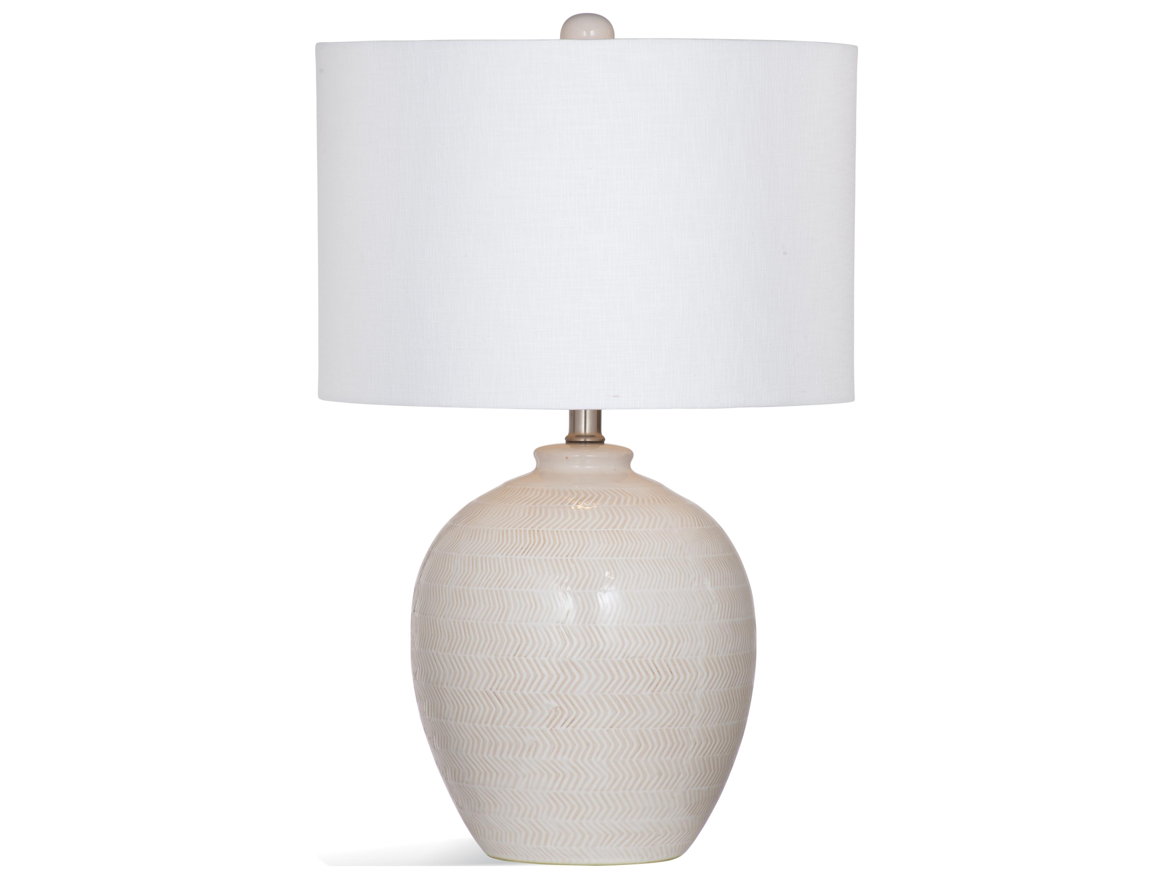 Bassett Mirror Ceramic Cream White Table Lamp