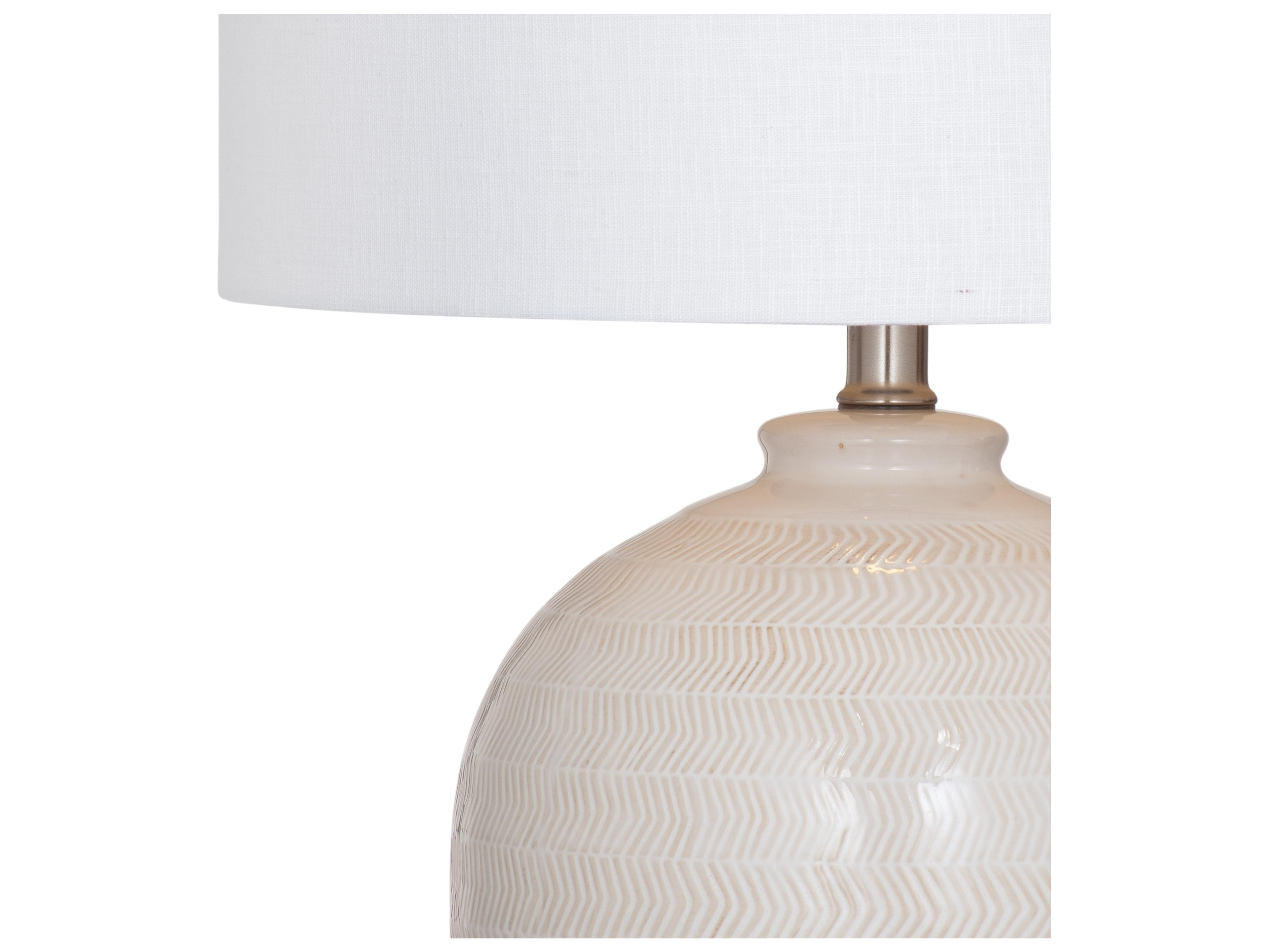 Bassett Mirror Ceramic Cream White Table Lamp