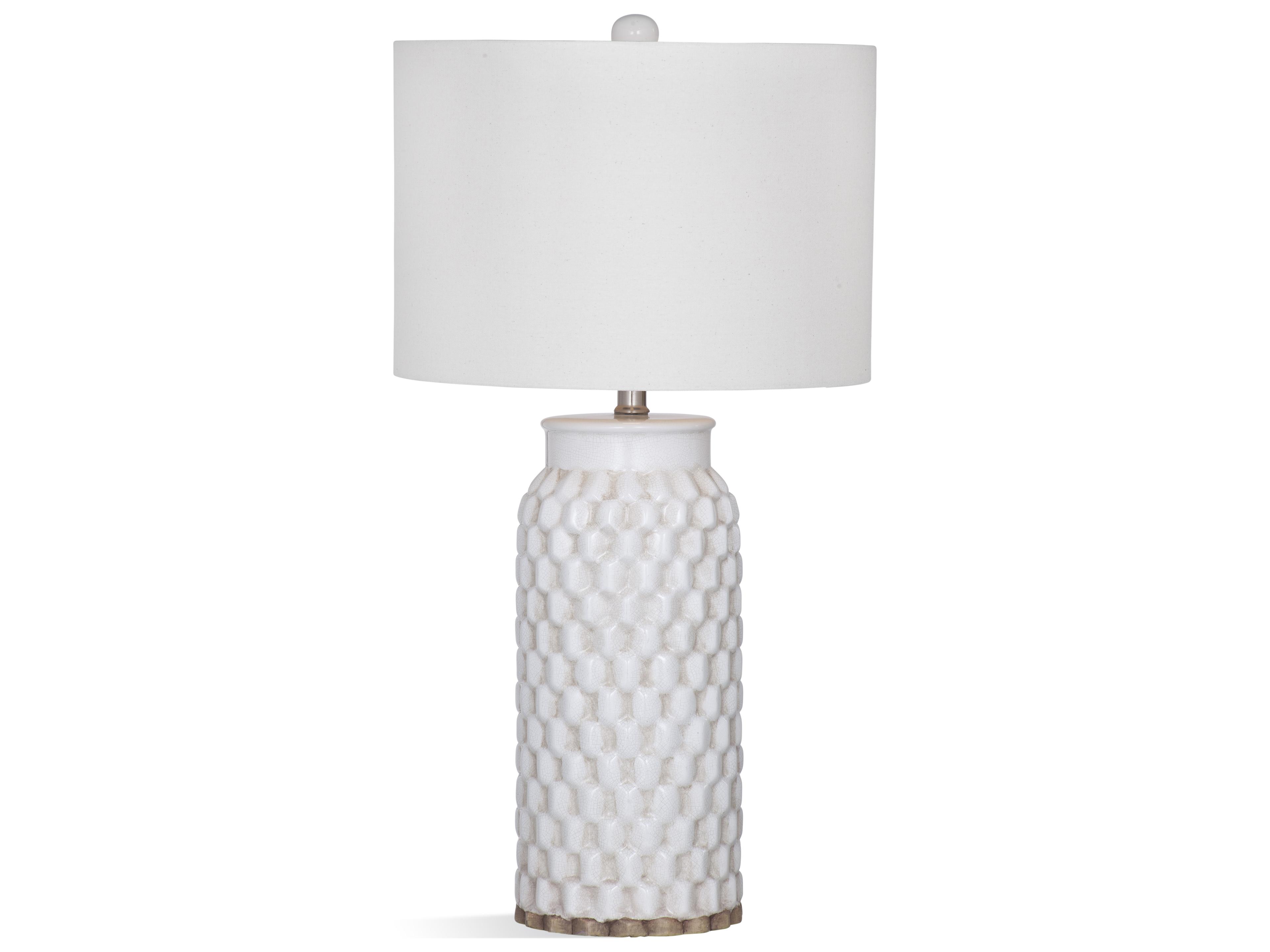 Bassett Mirror Ceramic Cream Crackle White Buffet Lamp