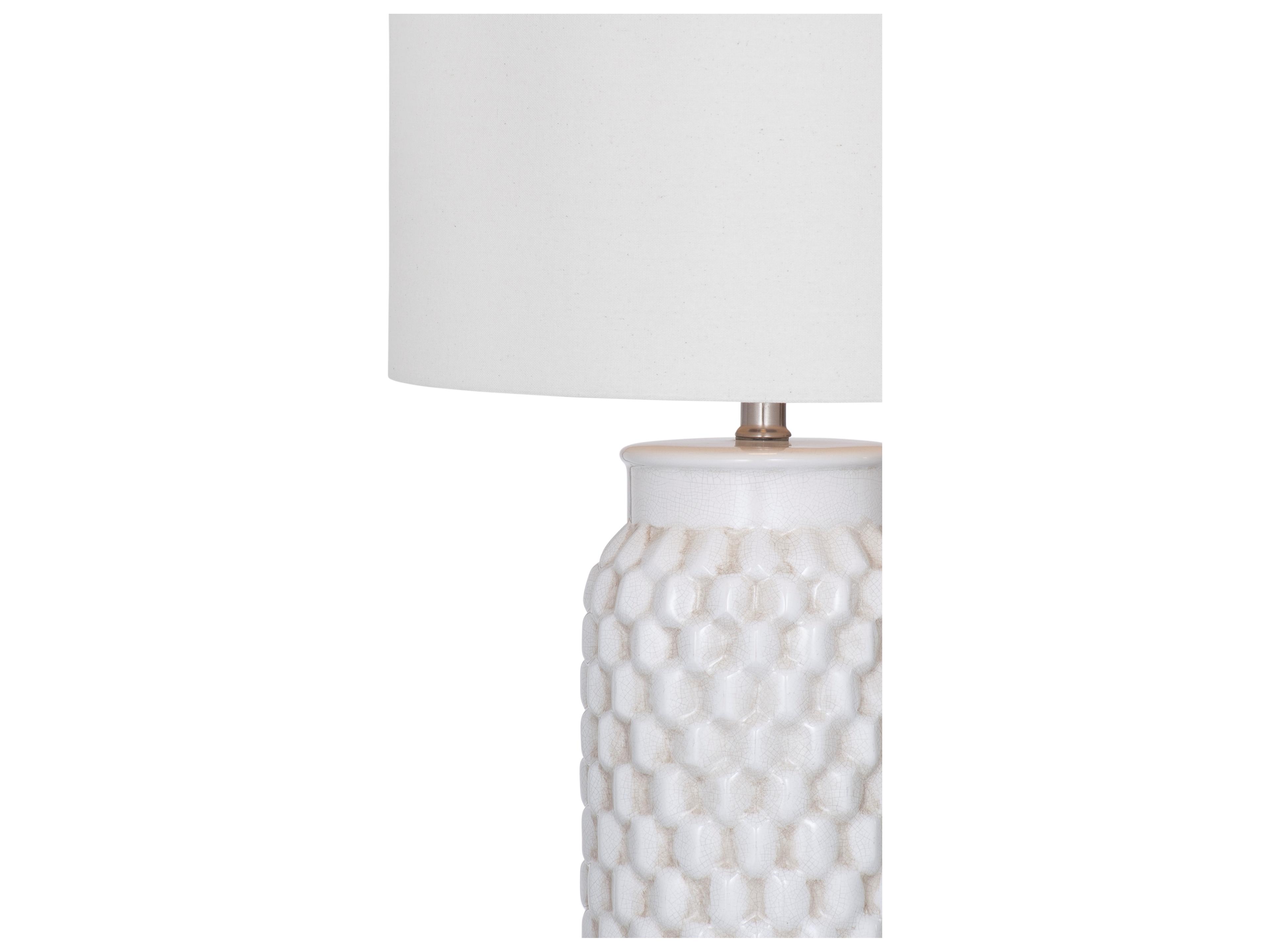 Bassett Mirror Ceramic Cream Crackle White Buffet Lamp