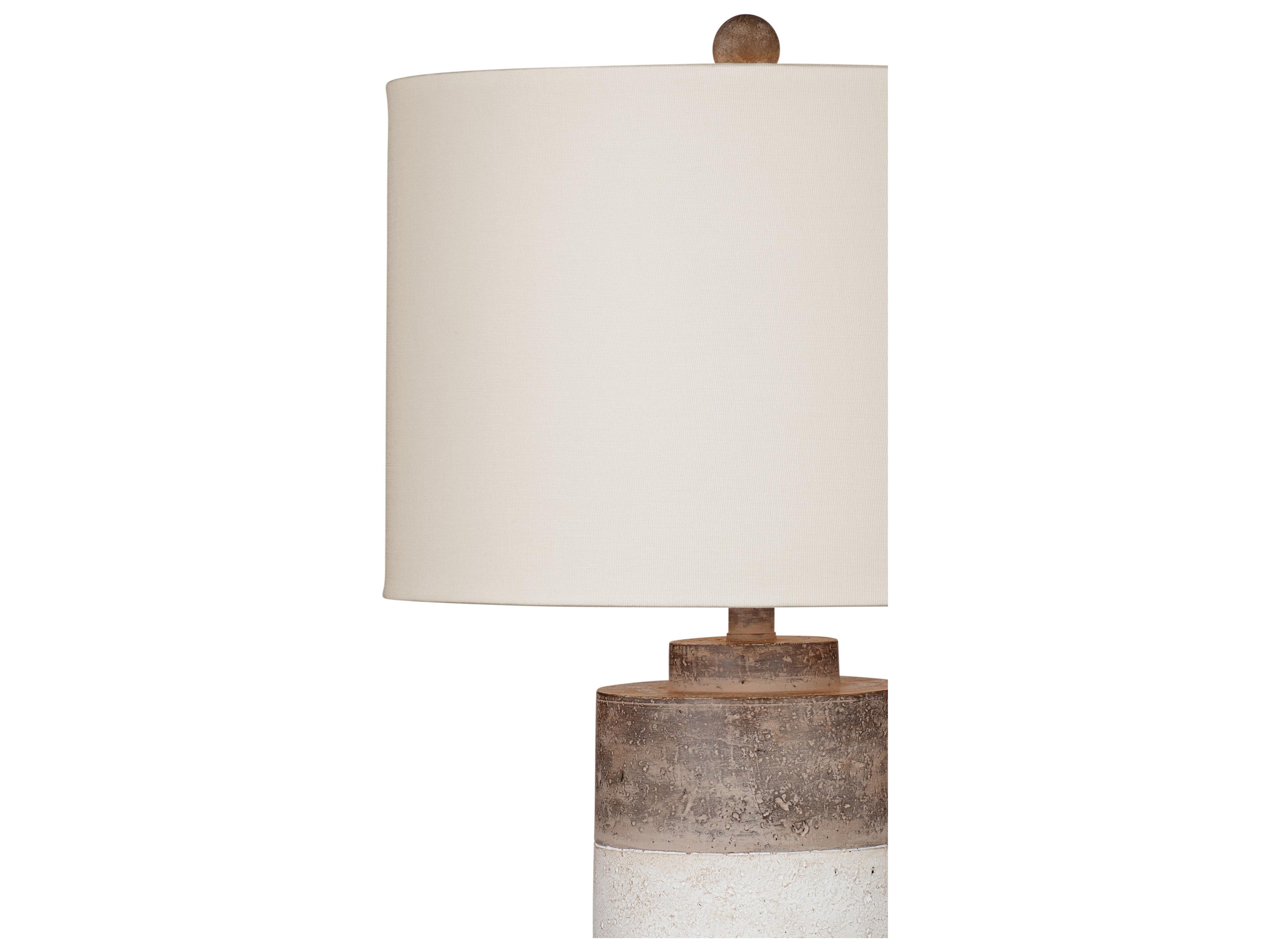 Bassett Mirror White & Beige Brown Buffet Lamp