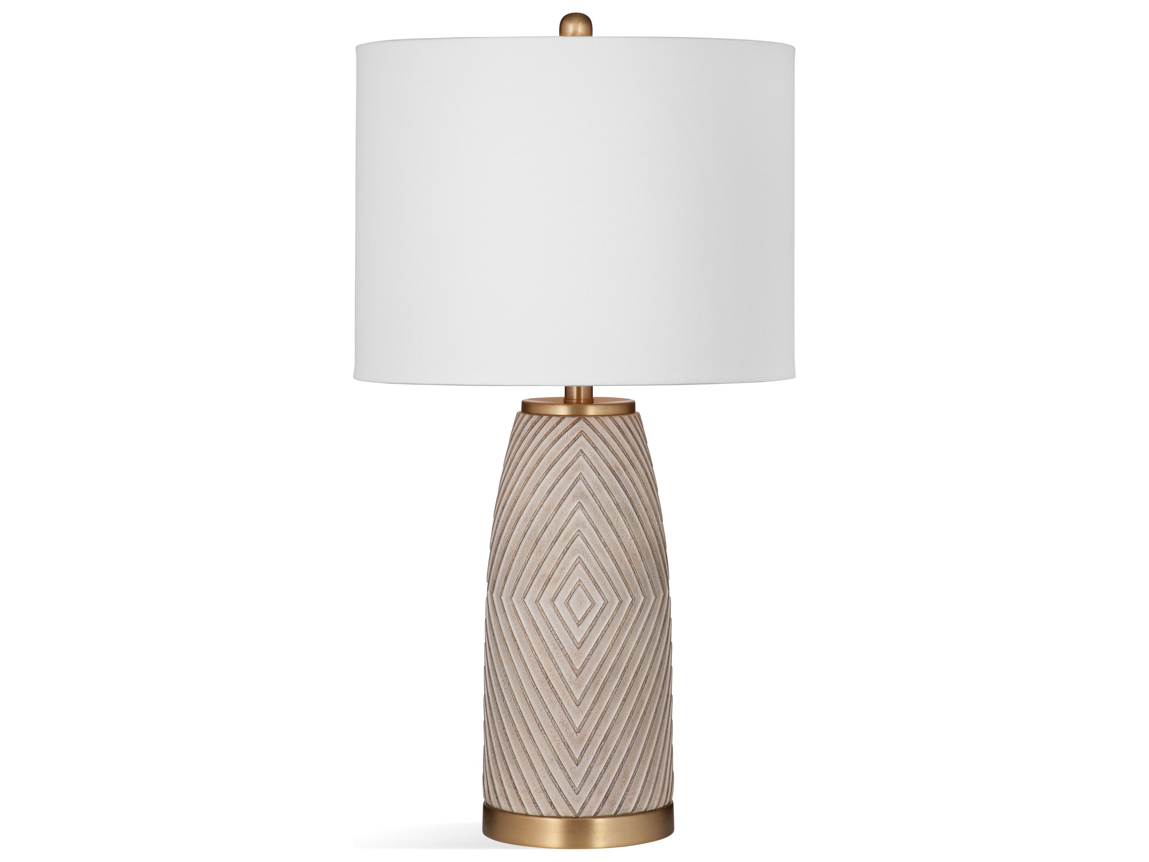 Bassett Mirror Beige Brass Brown Buffet Lamp