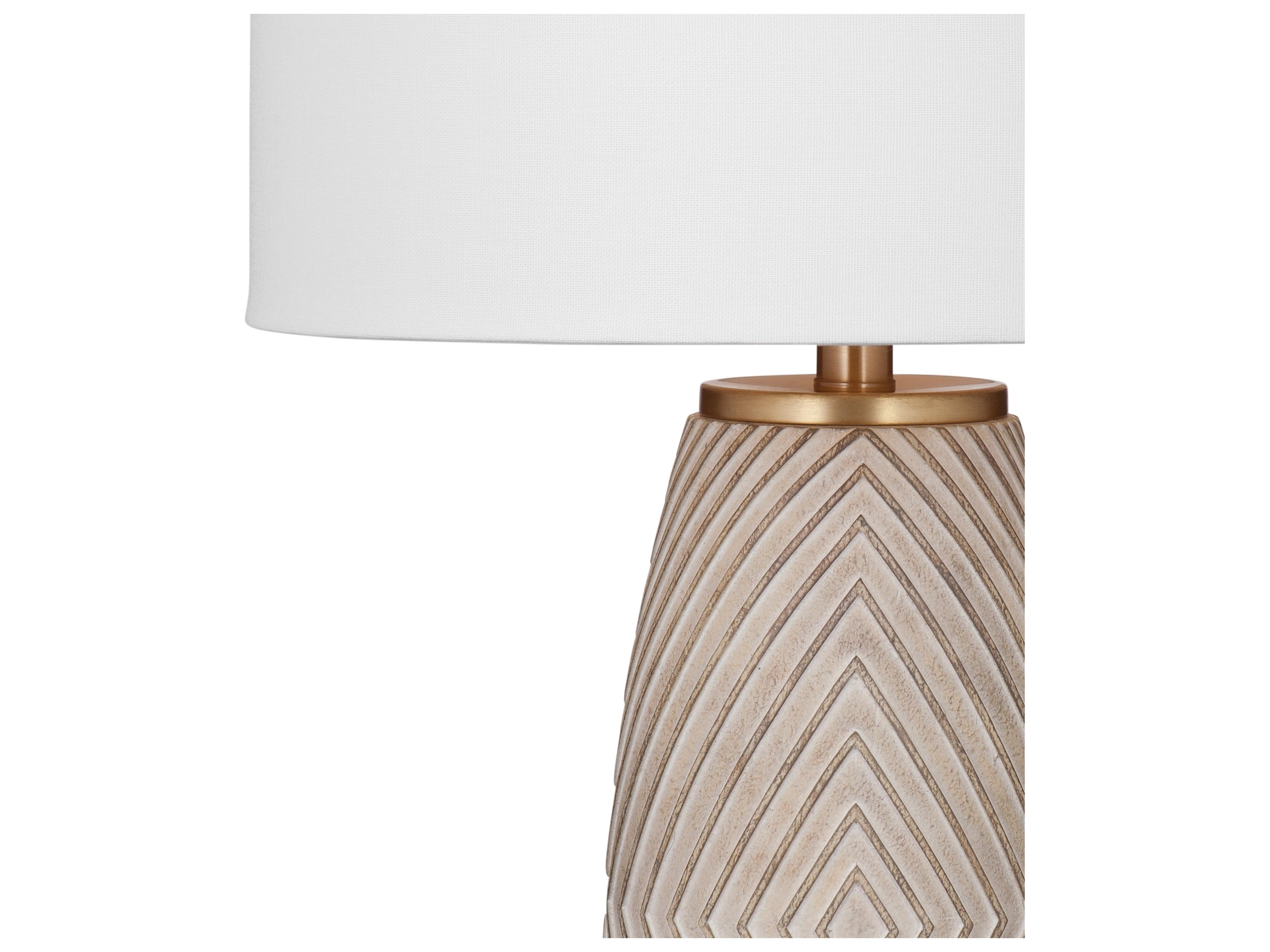 Bassett Mirror Beige Brass Brown Buffet Lamp