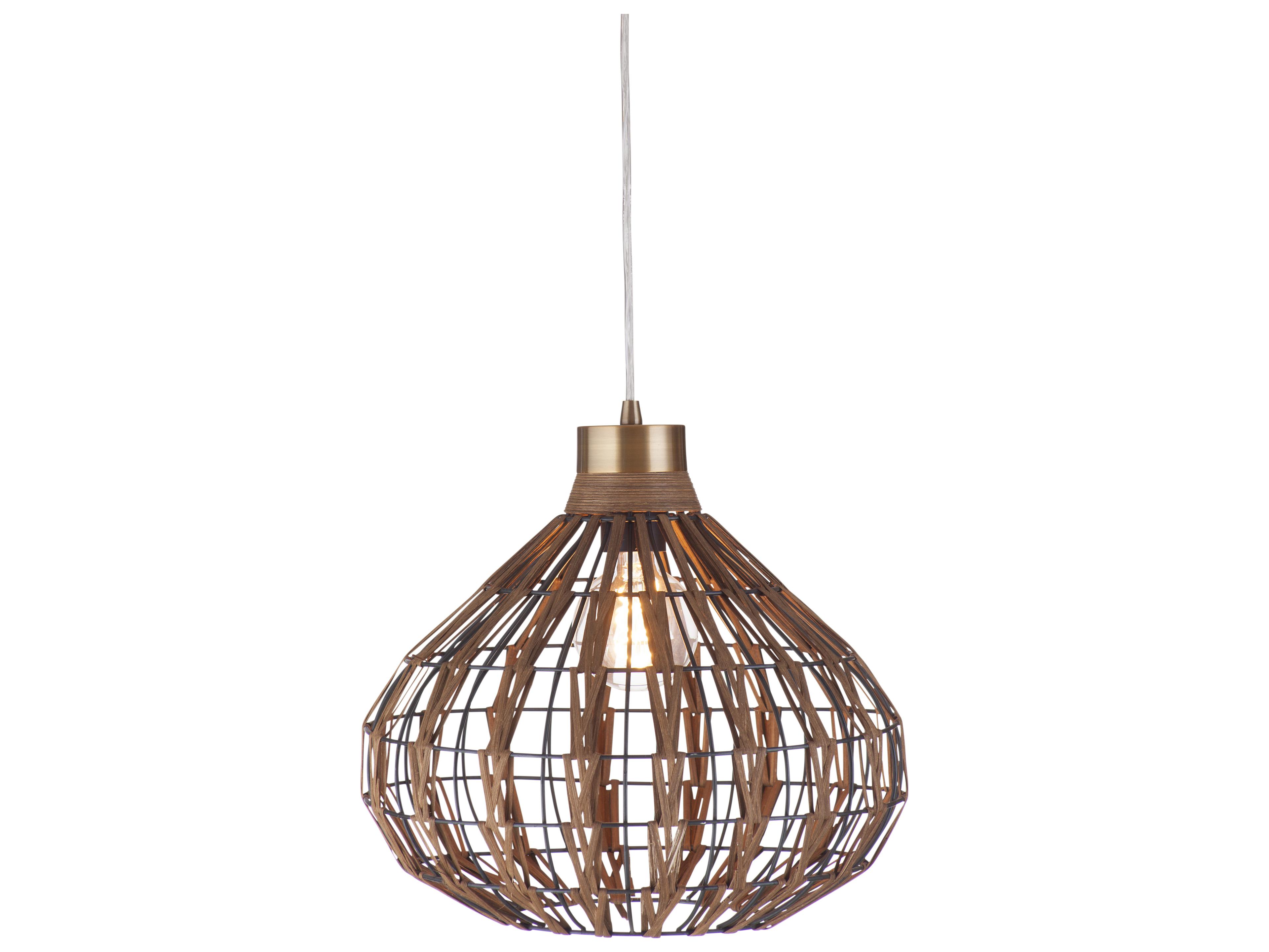 Rattan Brown Globe Pendant