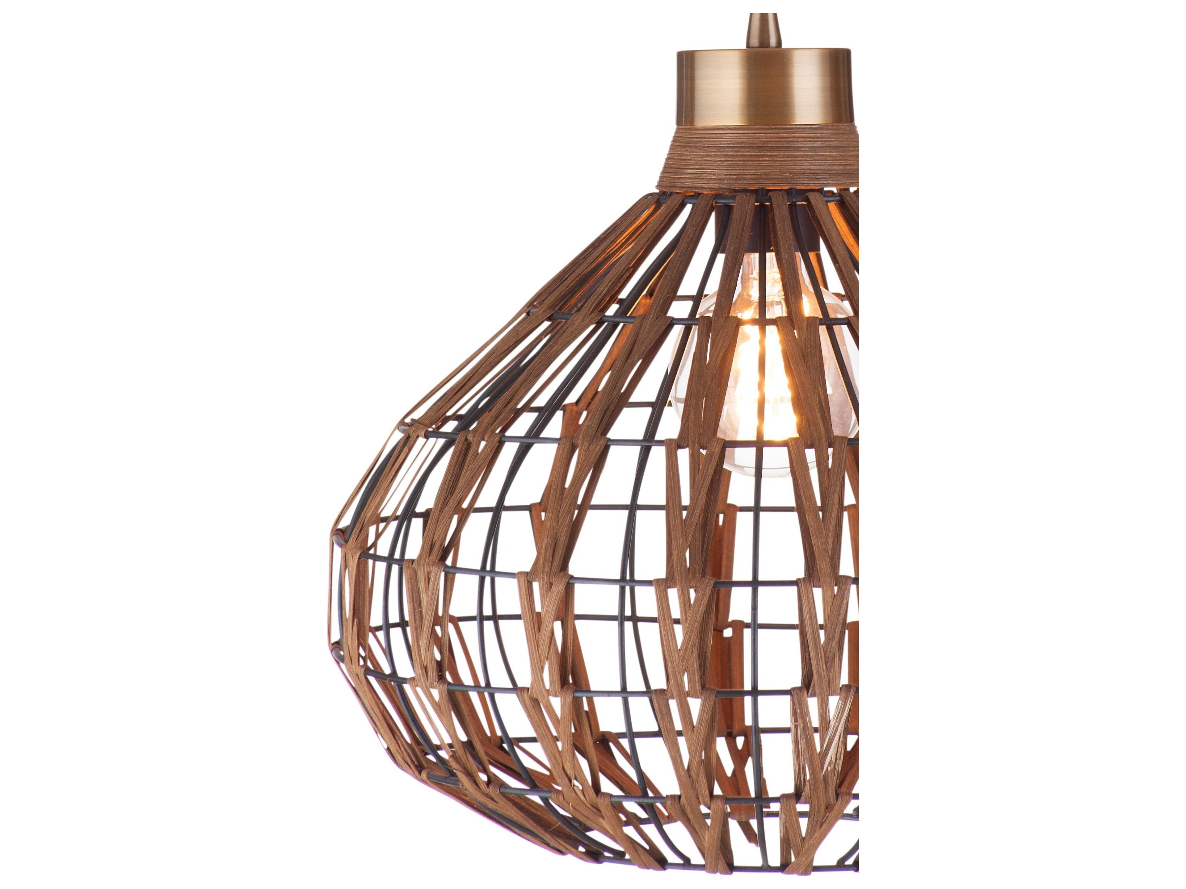 Bassett Mirror Rattan Brown Globe Pendant