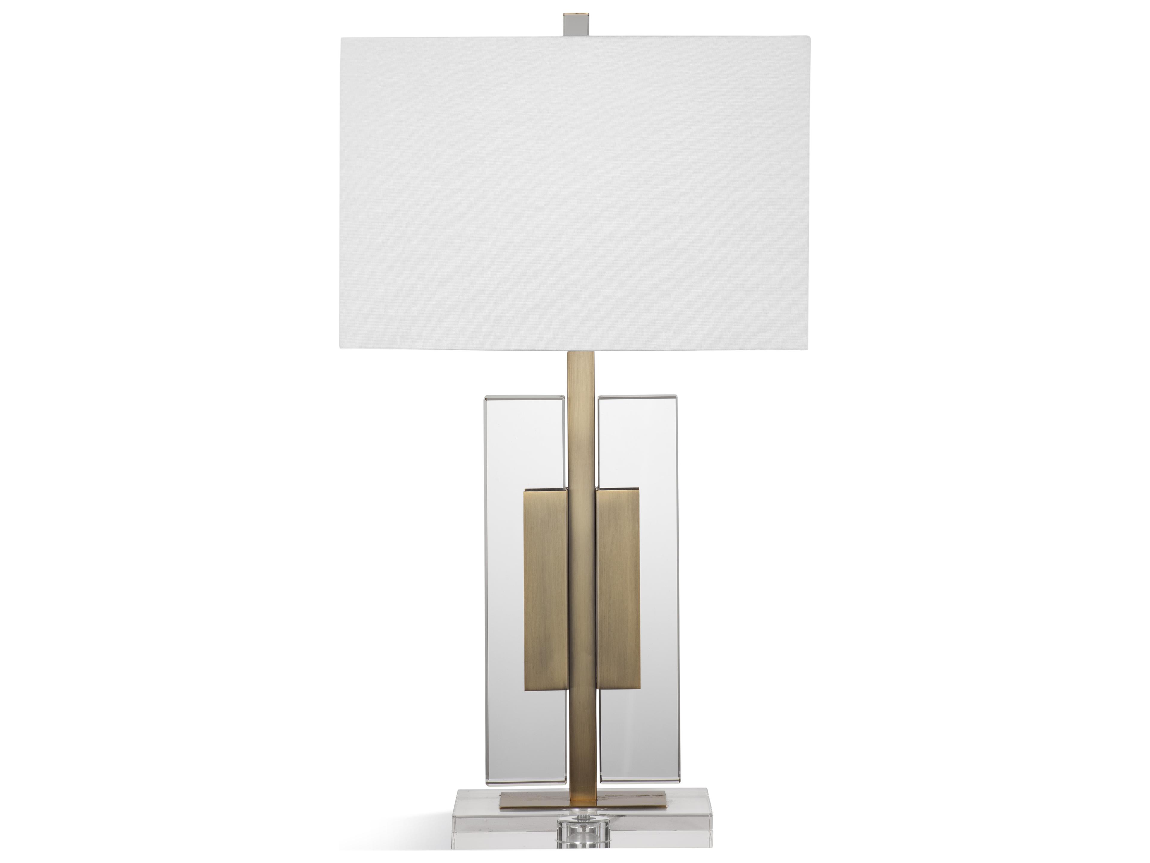 Clear Crystal Brass Buffet Lamp