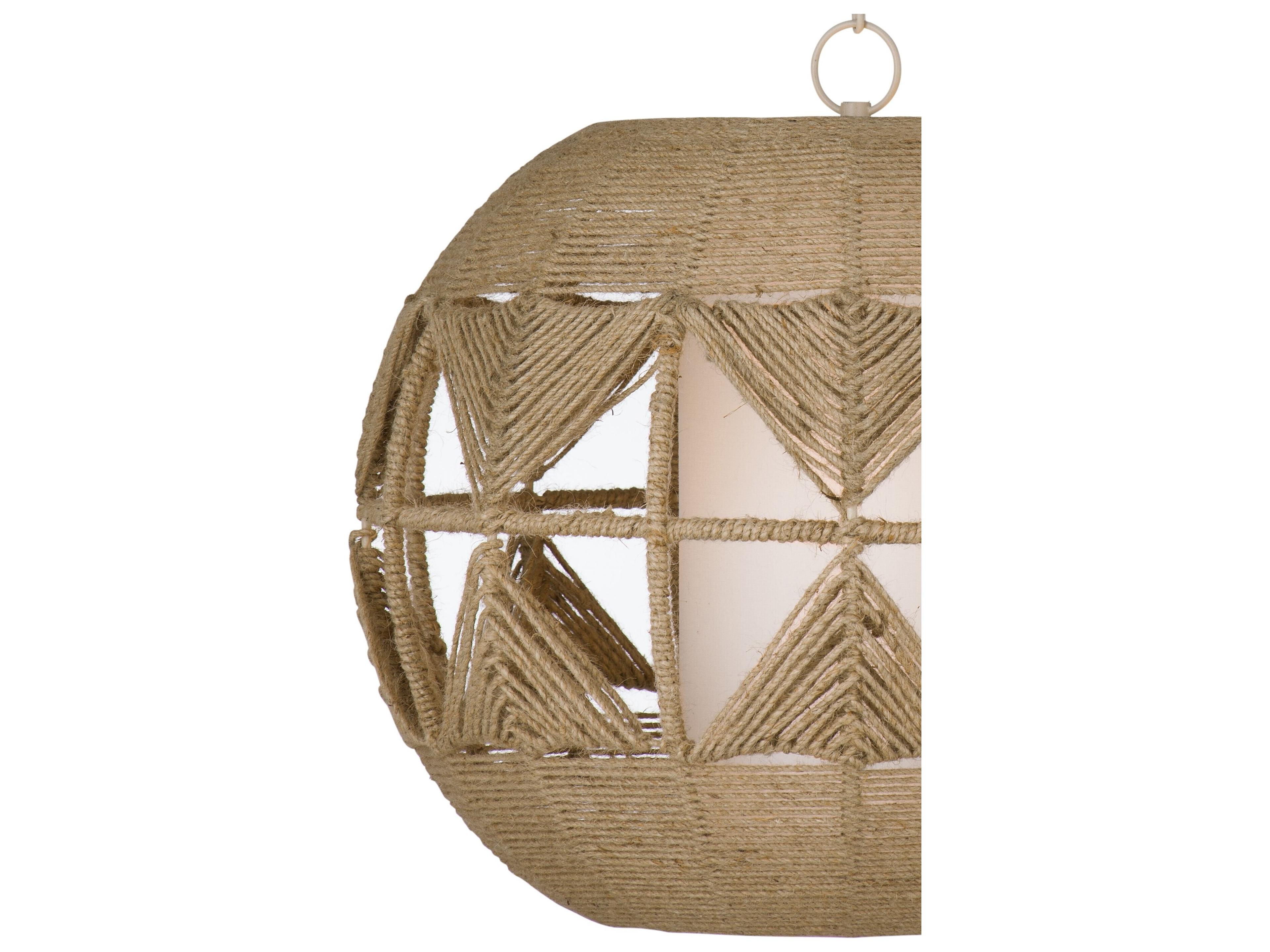 Bassett Mirror Natural Rope Brown Round Pendant