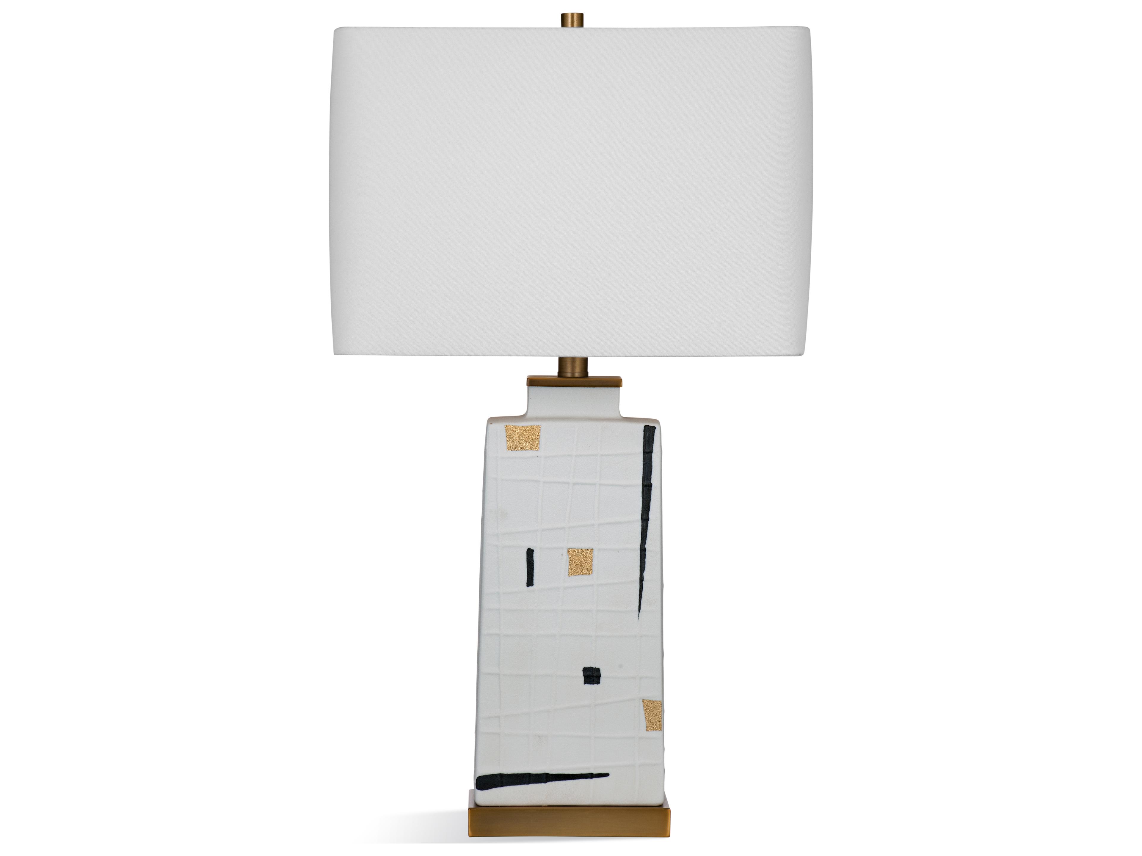 Bassett Mirror White Brass Buffet Lamp