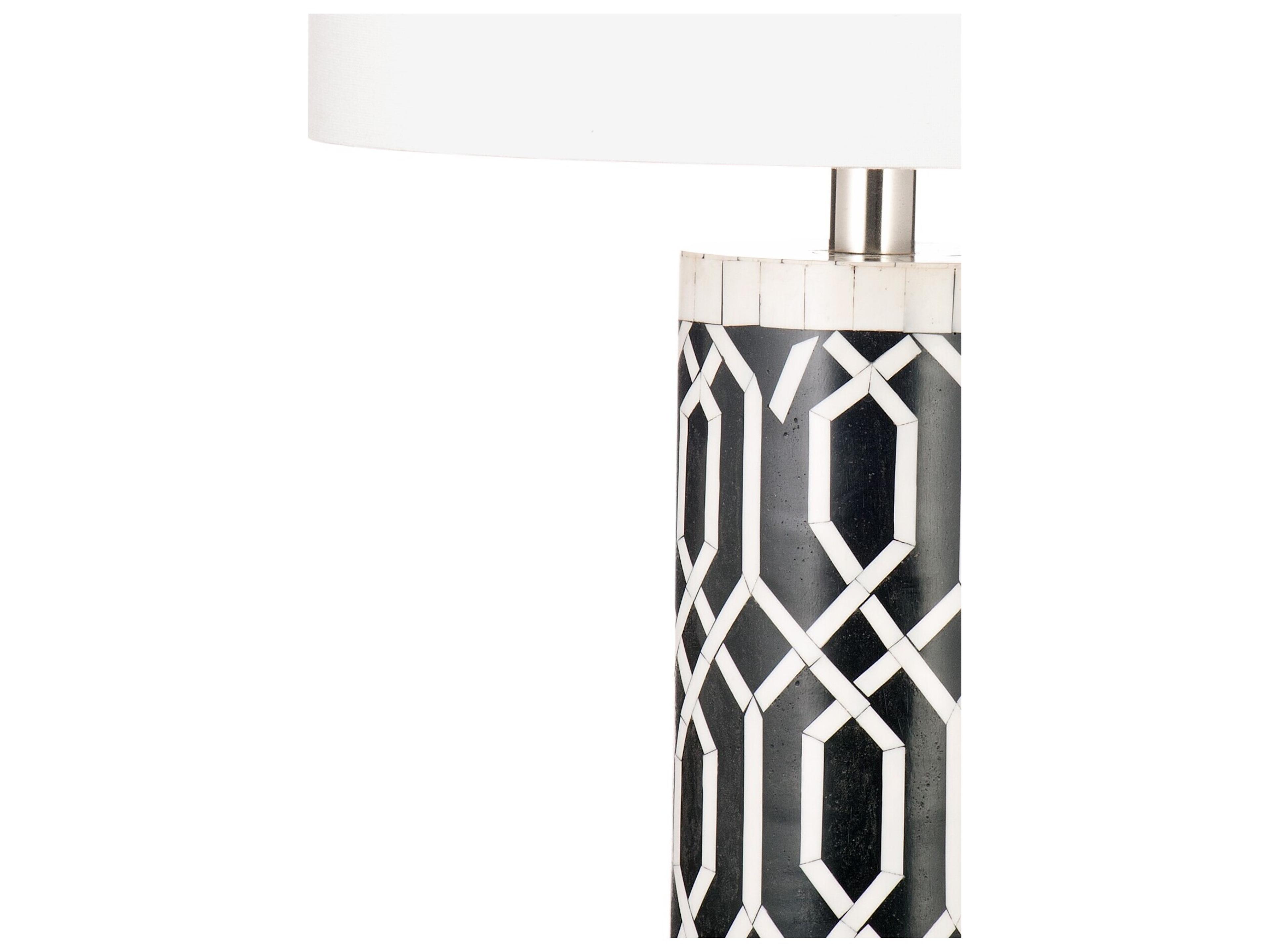 Bassett Mirror Black White Table Lamp