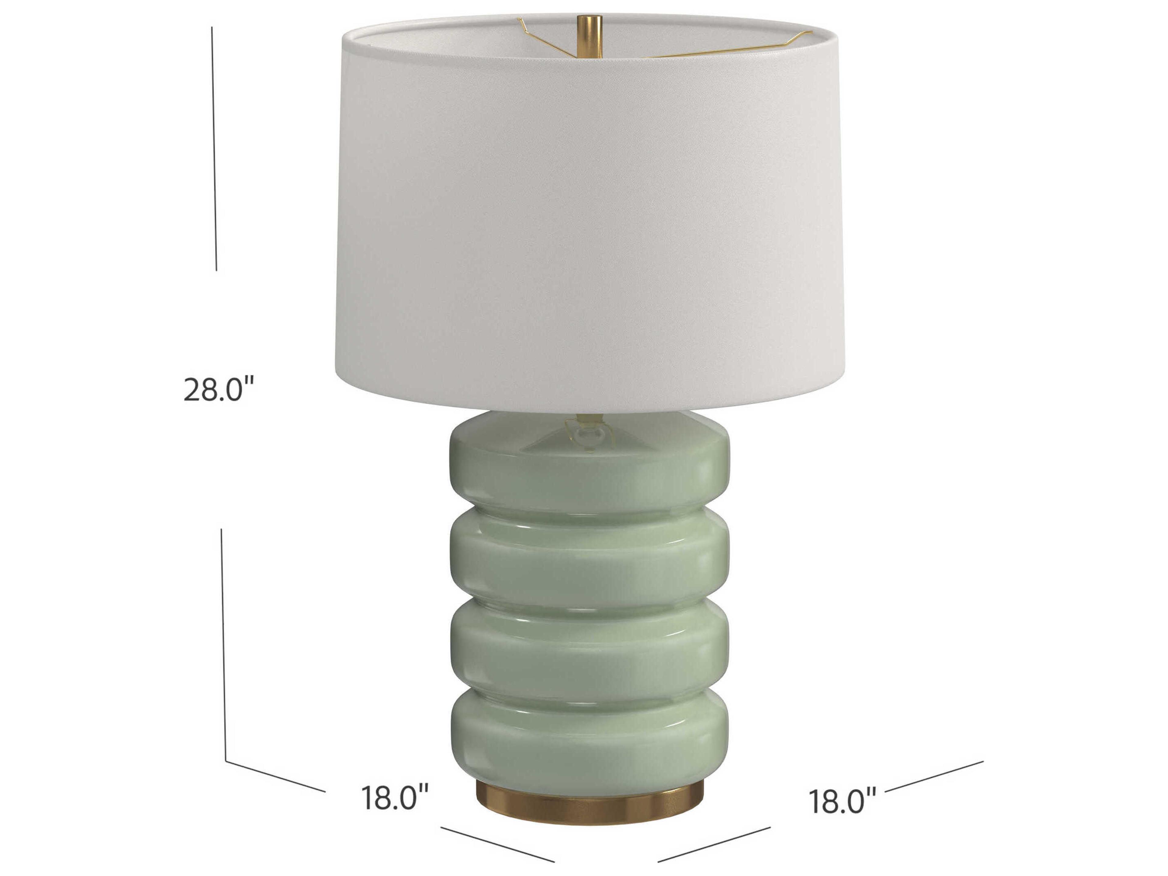 Bassett Mirror Light Green Antique Brass Buffet Lamp