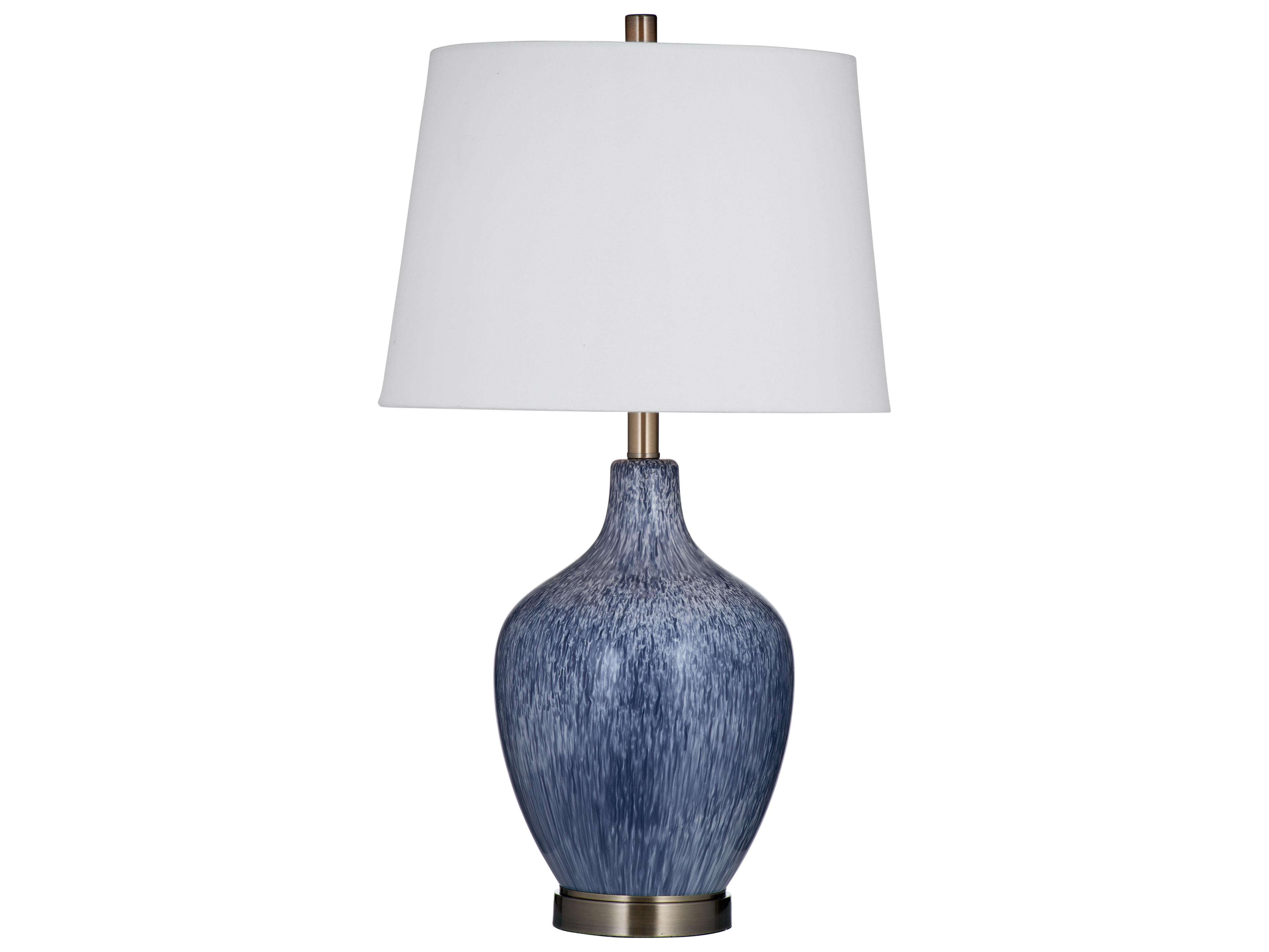 Reactive Blue Antique Brass Buffet Lamp