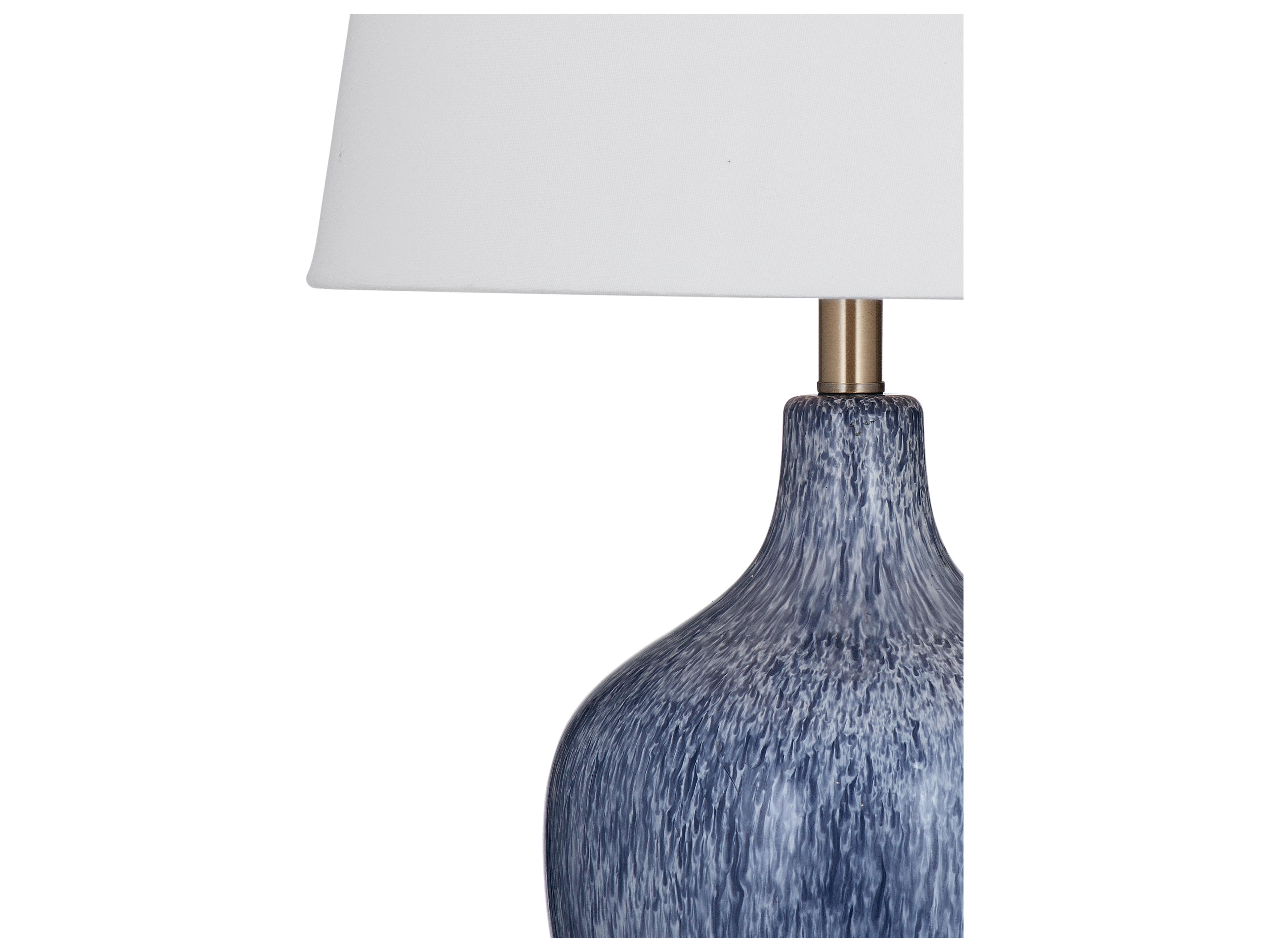 Bassett Mirror Reactive Blue Antique Brass Buffet Lamp