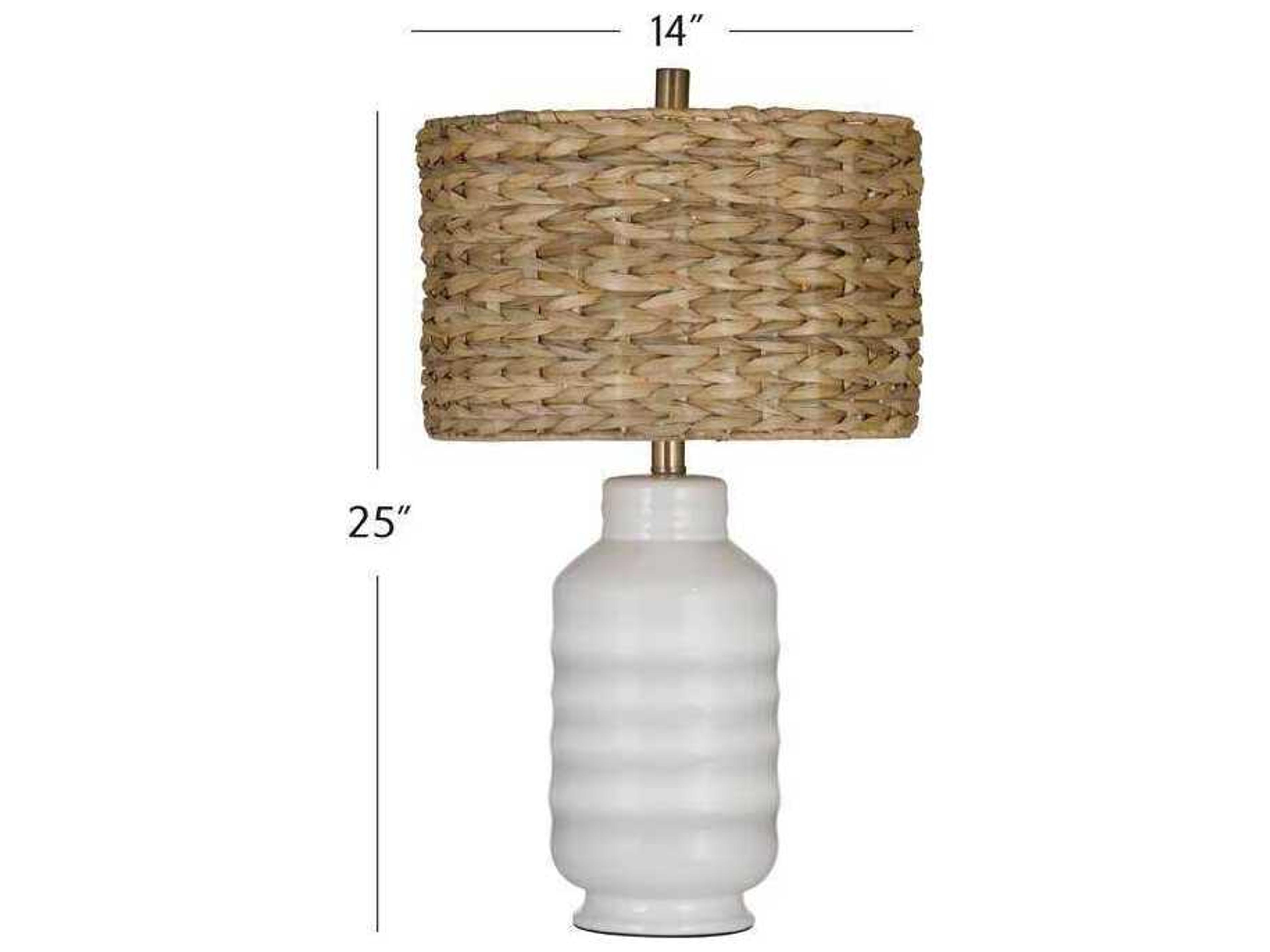 Bassett Mirror White Tigris Table Lamp