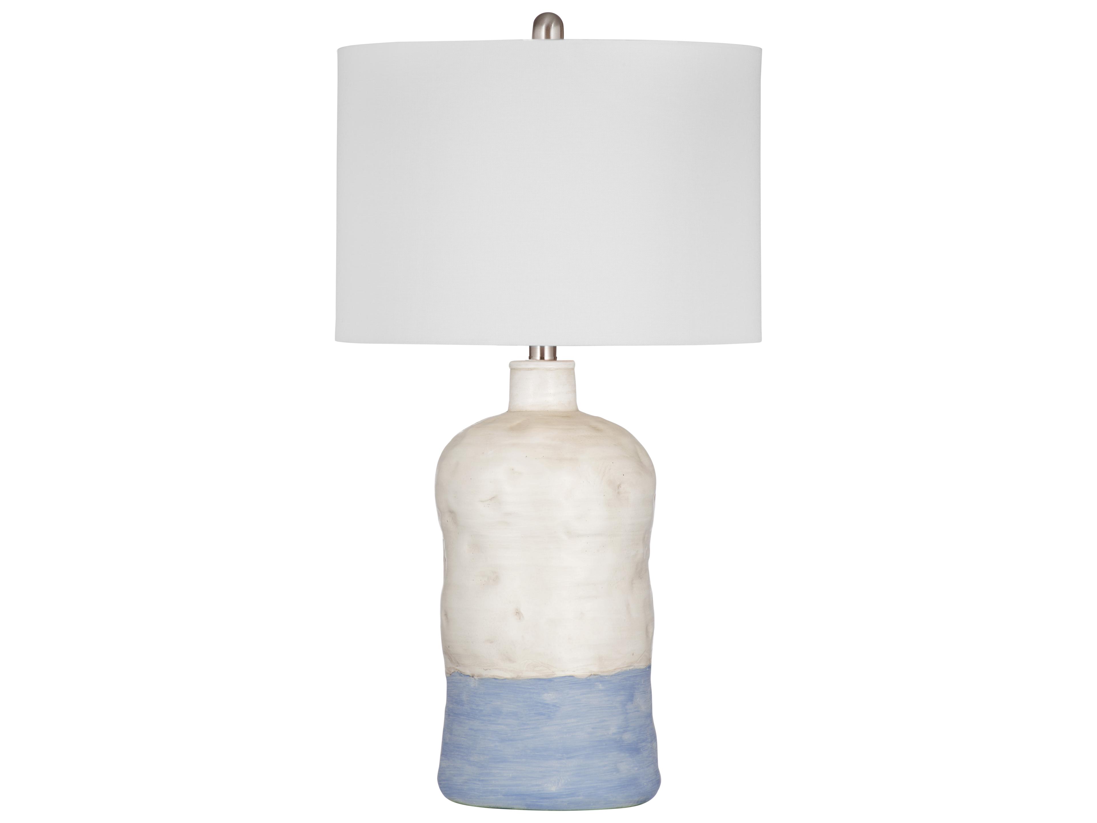 Bassett Mirror Matte Wht Blue Buffet Lamp