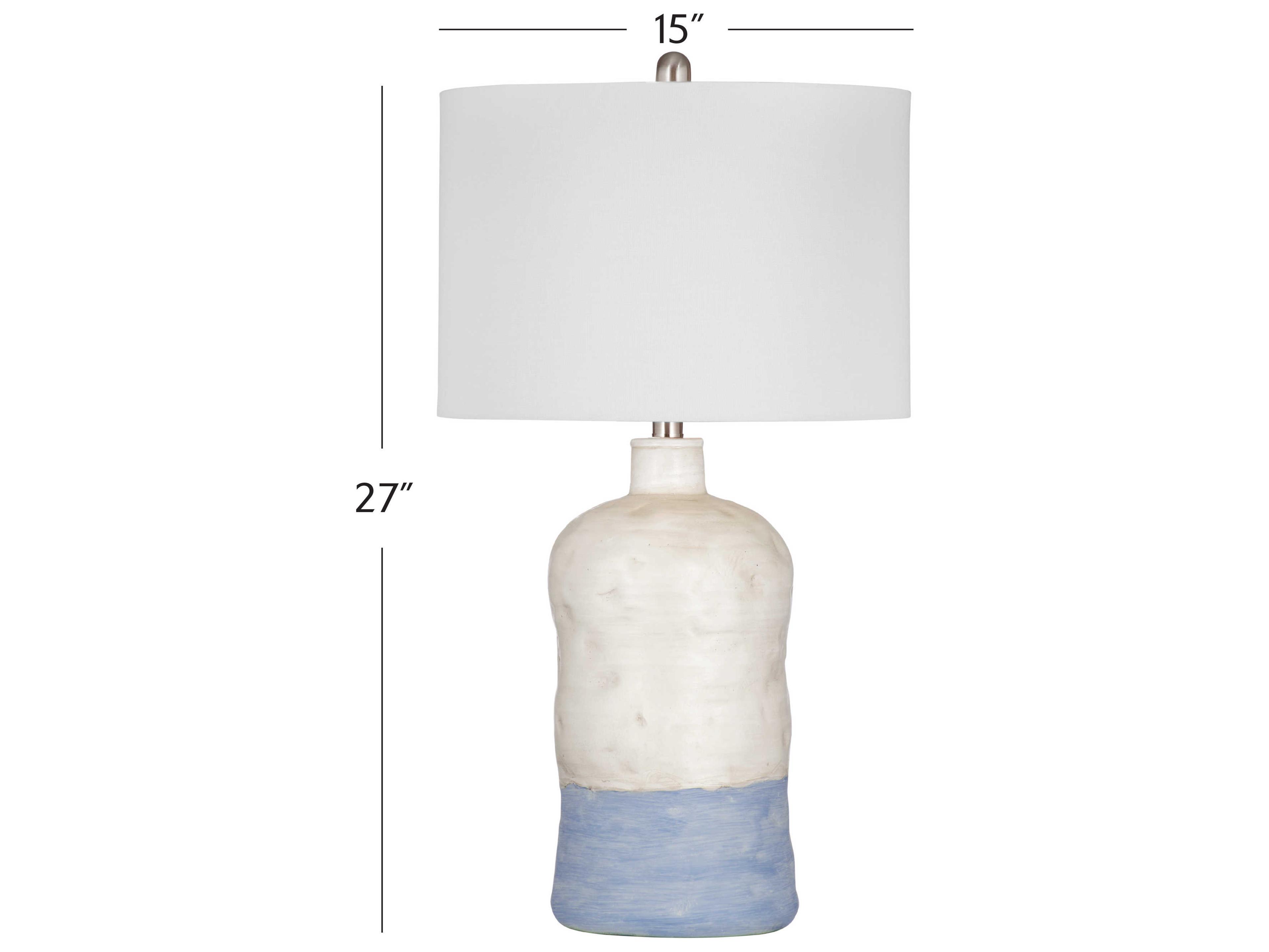 Bassett Mirror Matte Wht Blue Buffet Lamp