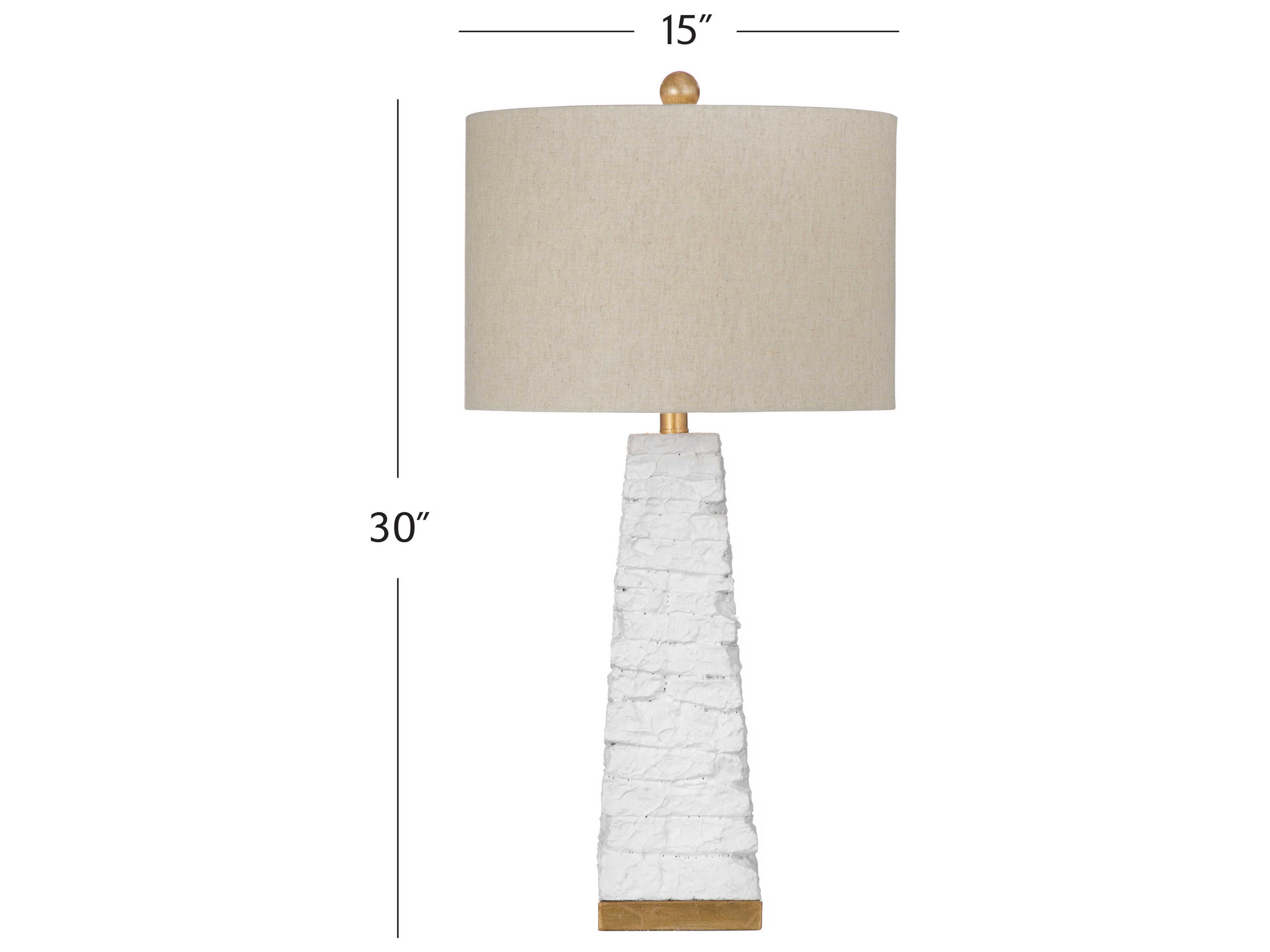 Bassett Mirror White Comoros Table Lamp