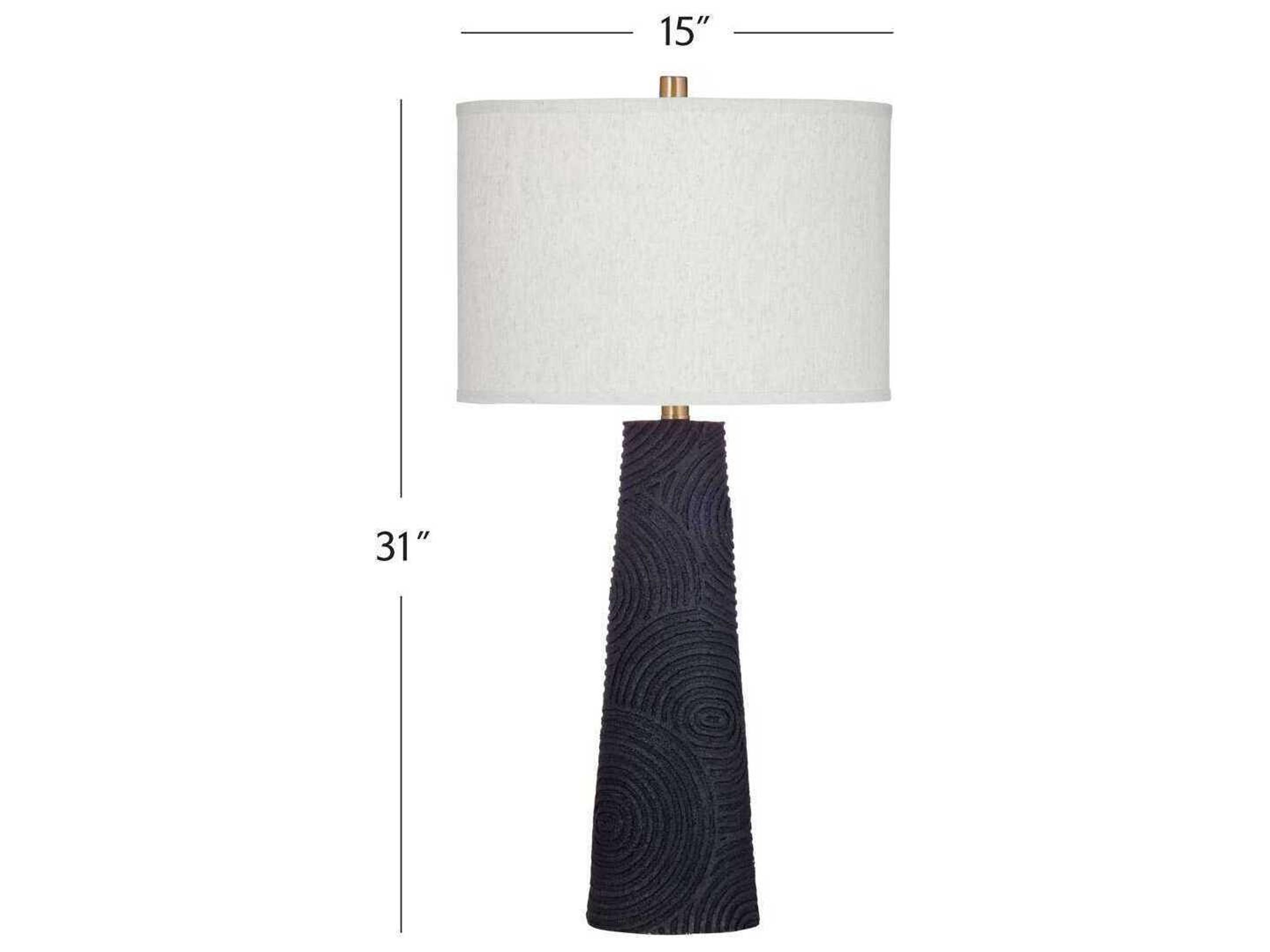 Bassett Mirror Black Merrick Table Lamp