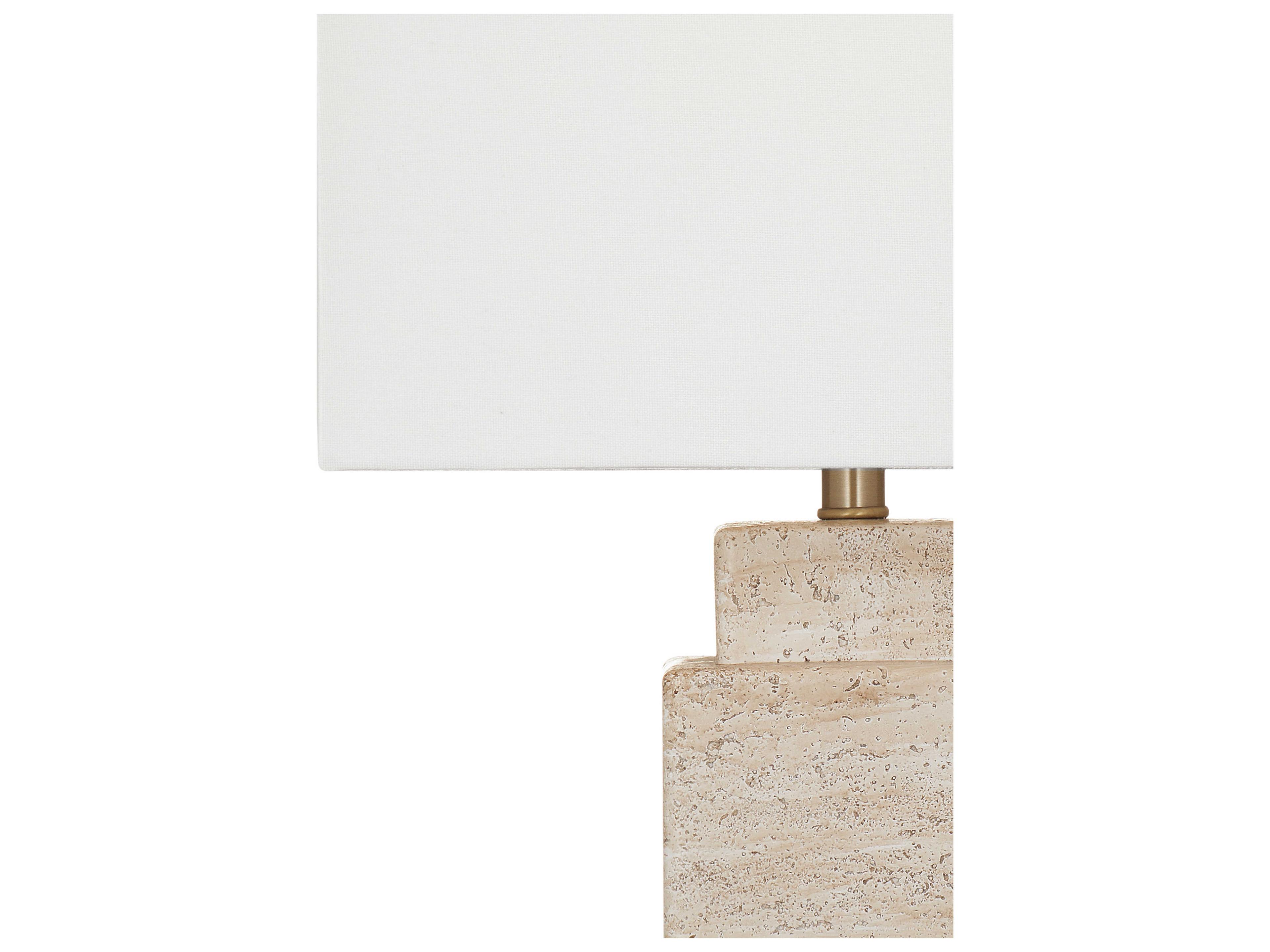 Bassett Mirror Iris Brown Beige Linen Buffet Lamp