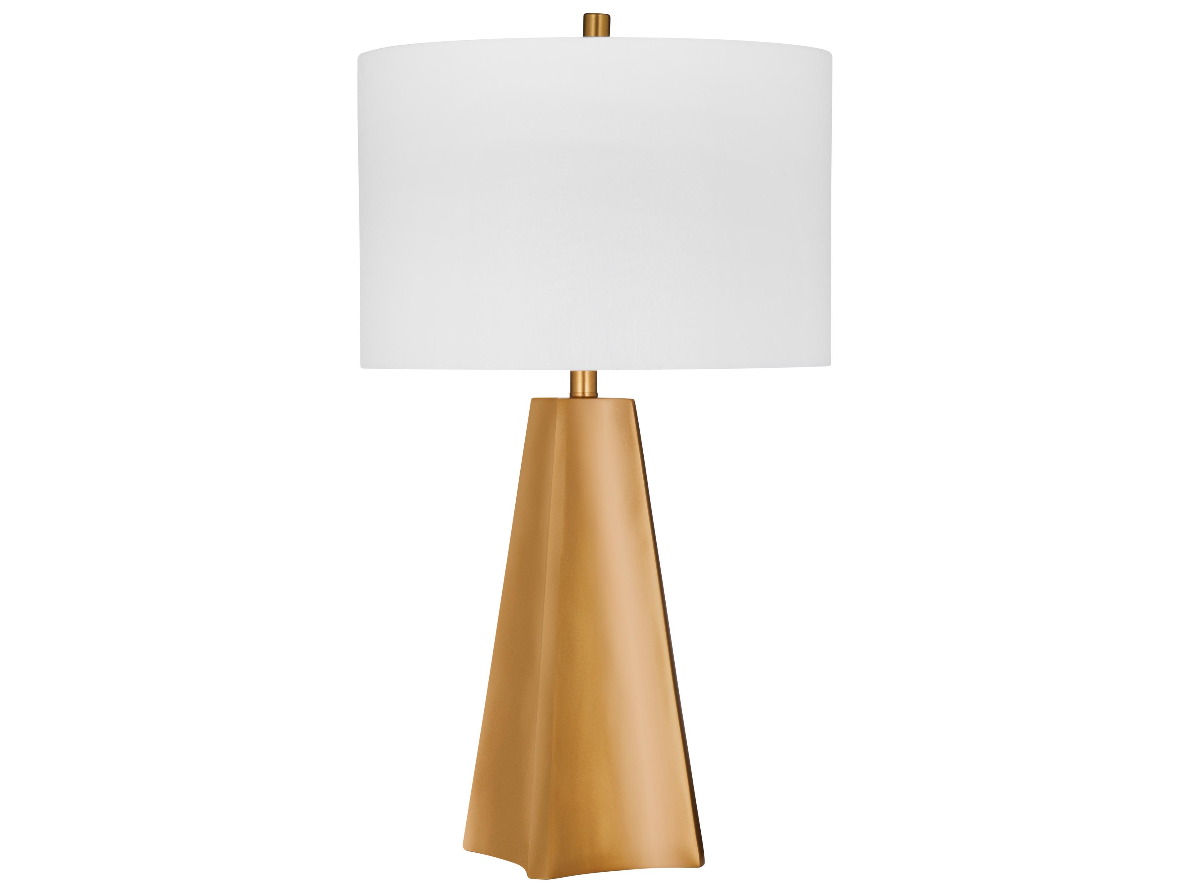 Torrington Gold Leaf White Drum Linen Buffet Lamp