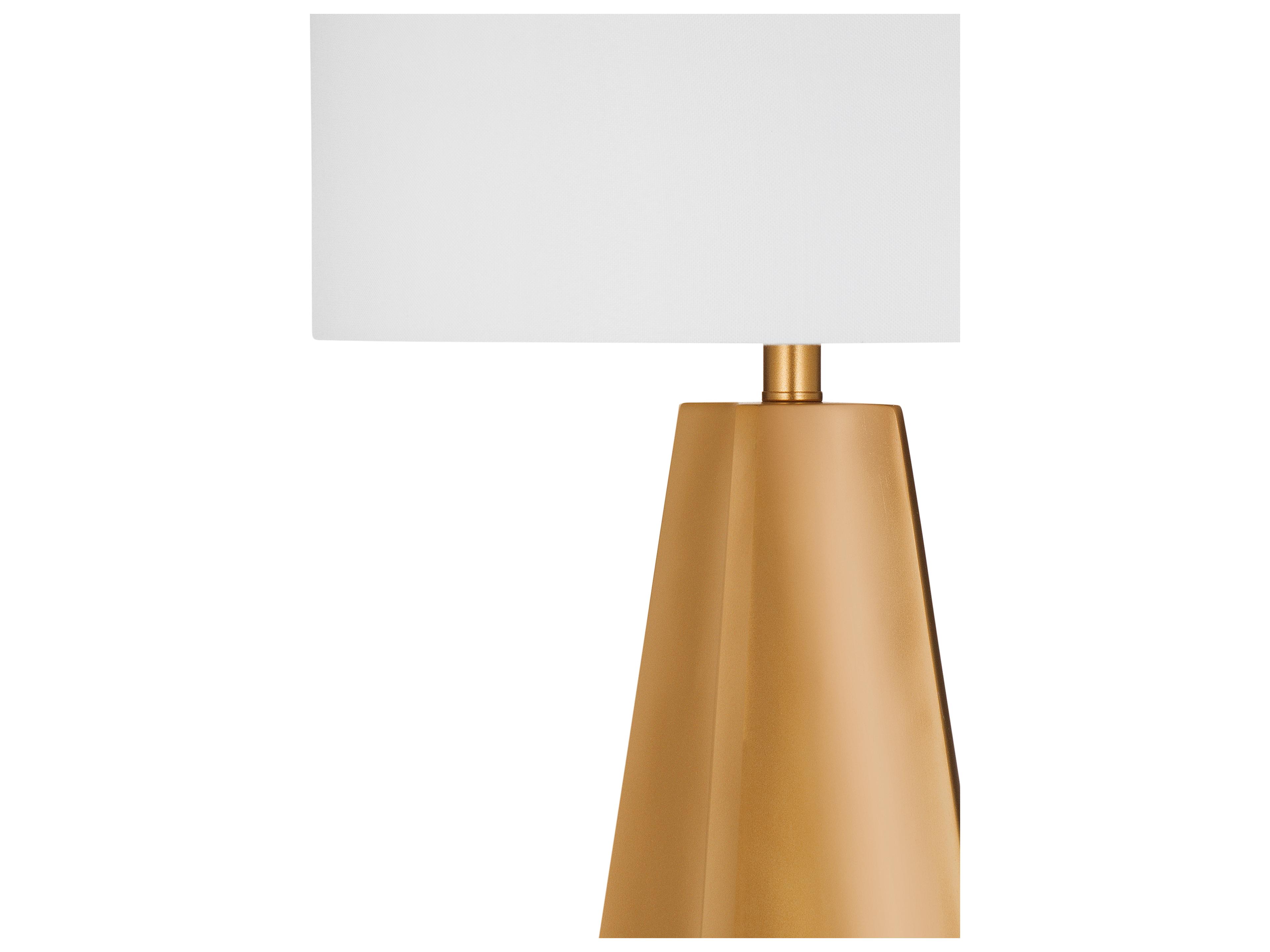 Bassett Mirror Torrington Gold Leaf White Drum Linen Buffet Lamp