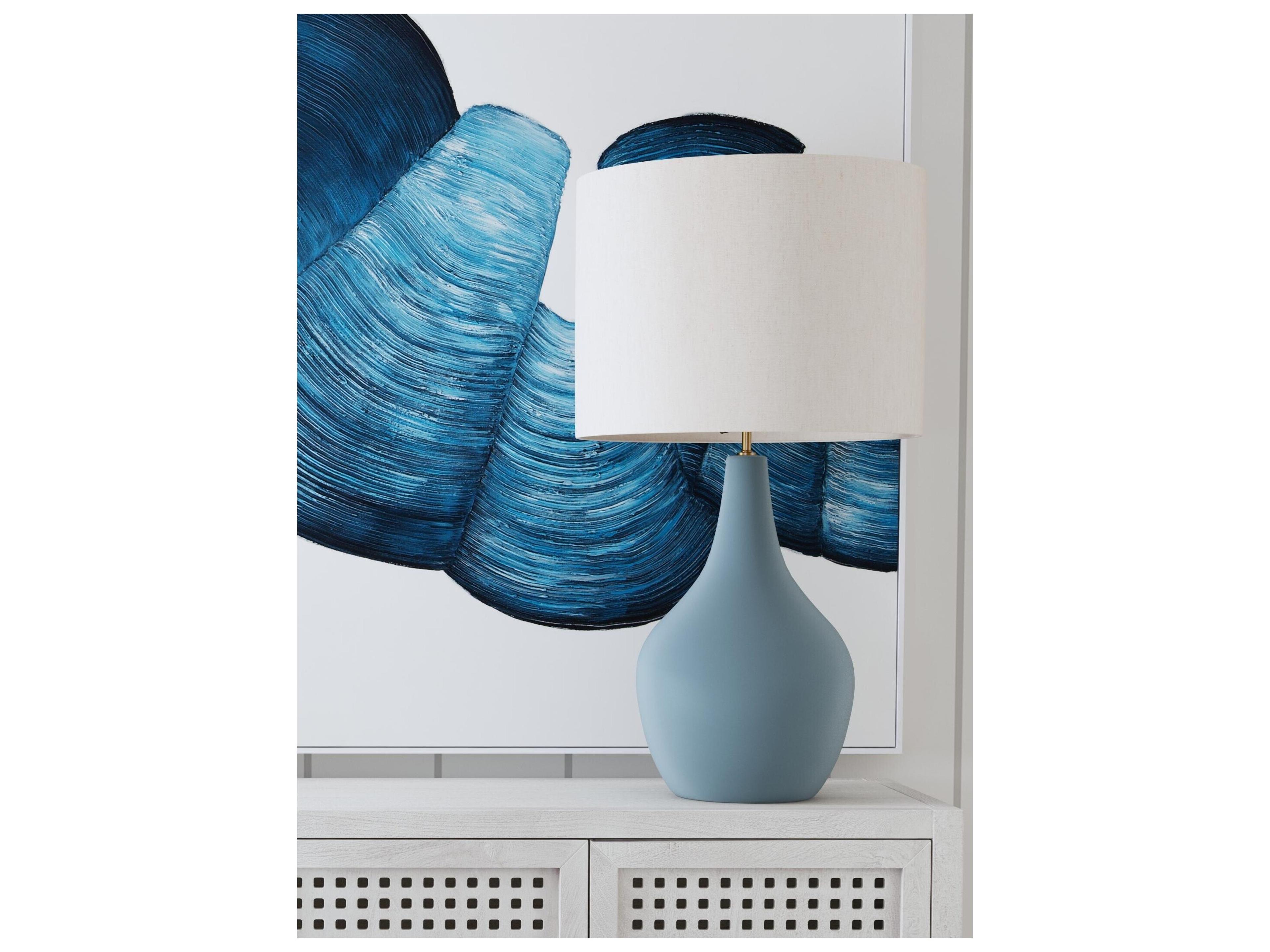 Bassett Mirror Rawlins Light Grey Blue Buffet Lamp