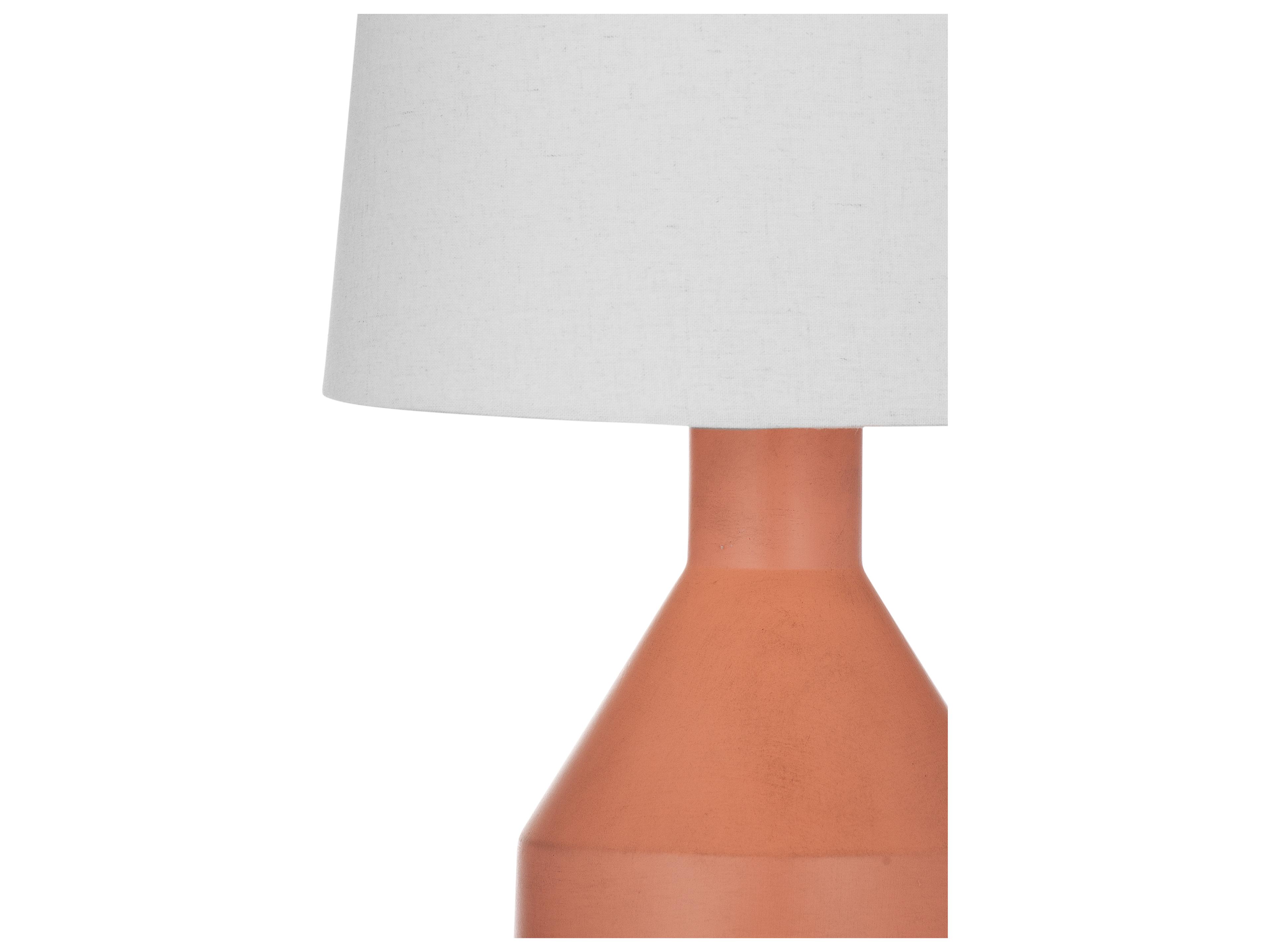 Bassett Mirror Sheridan Terracotta Natural Tapered Drum Linen Orange Buffet Lamp