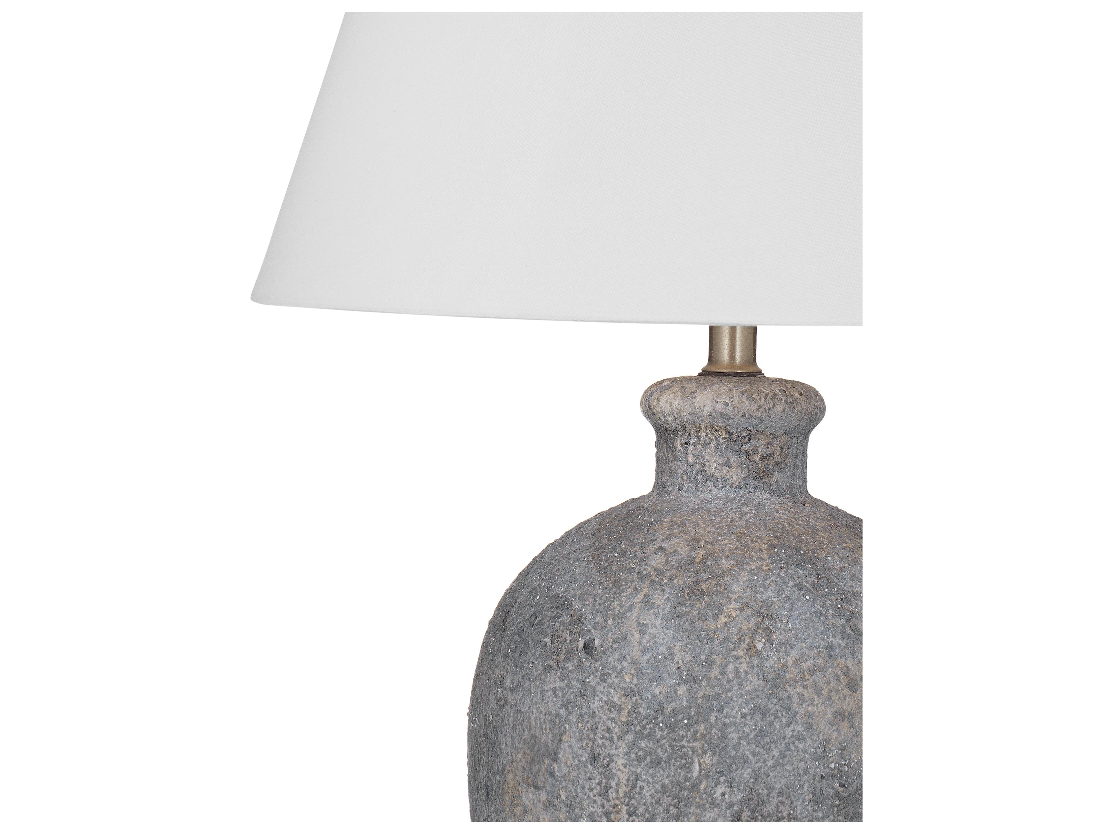 Bassett Mirror Fremont Weathered Gray White Tapered Drum Linen Buffet Lamp