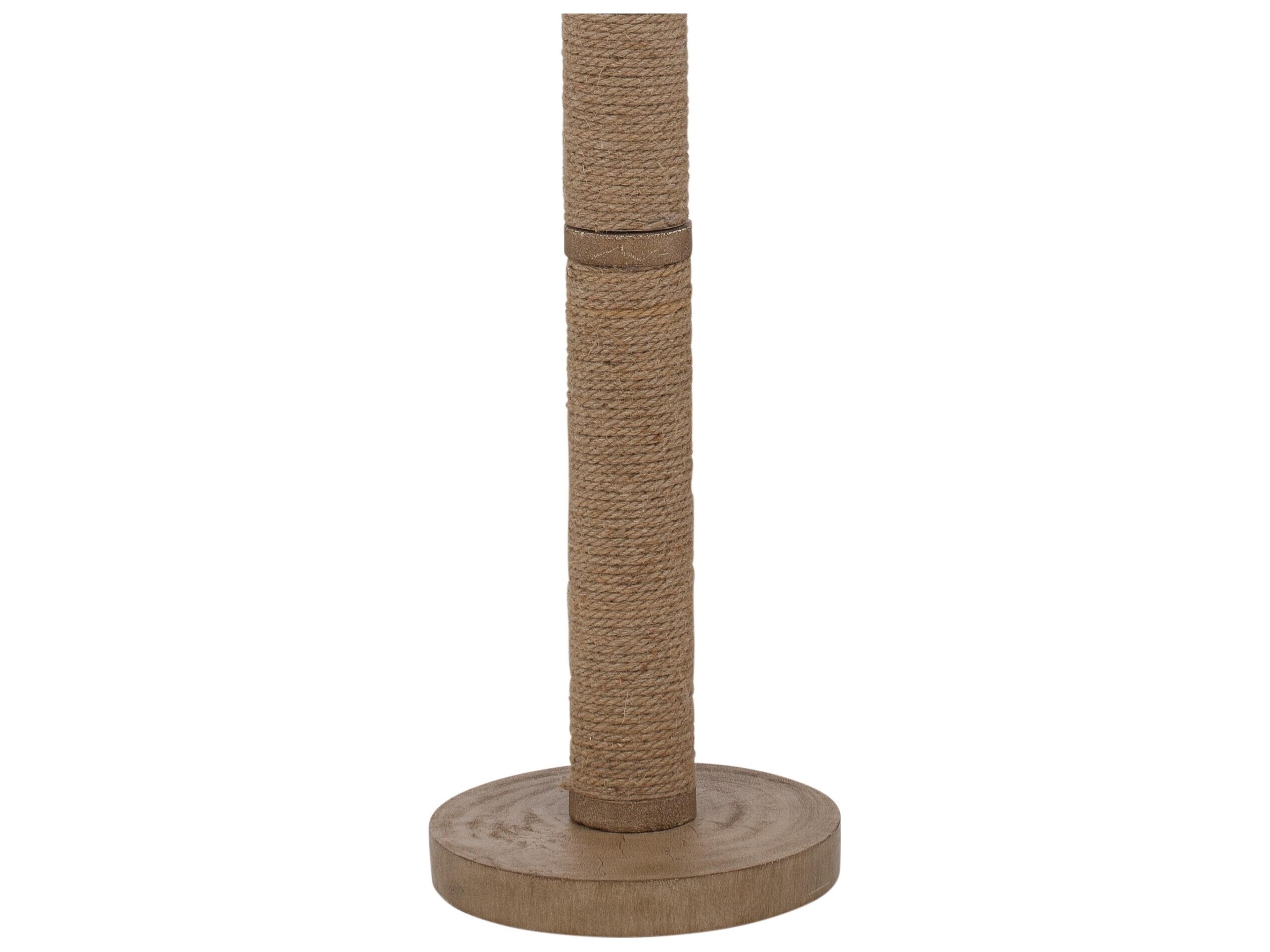 Bassett Mirror Chester Natural Oatmeal Drum Linen Brown Floor Lamp