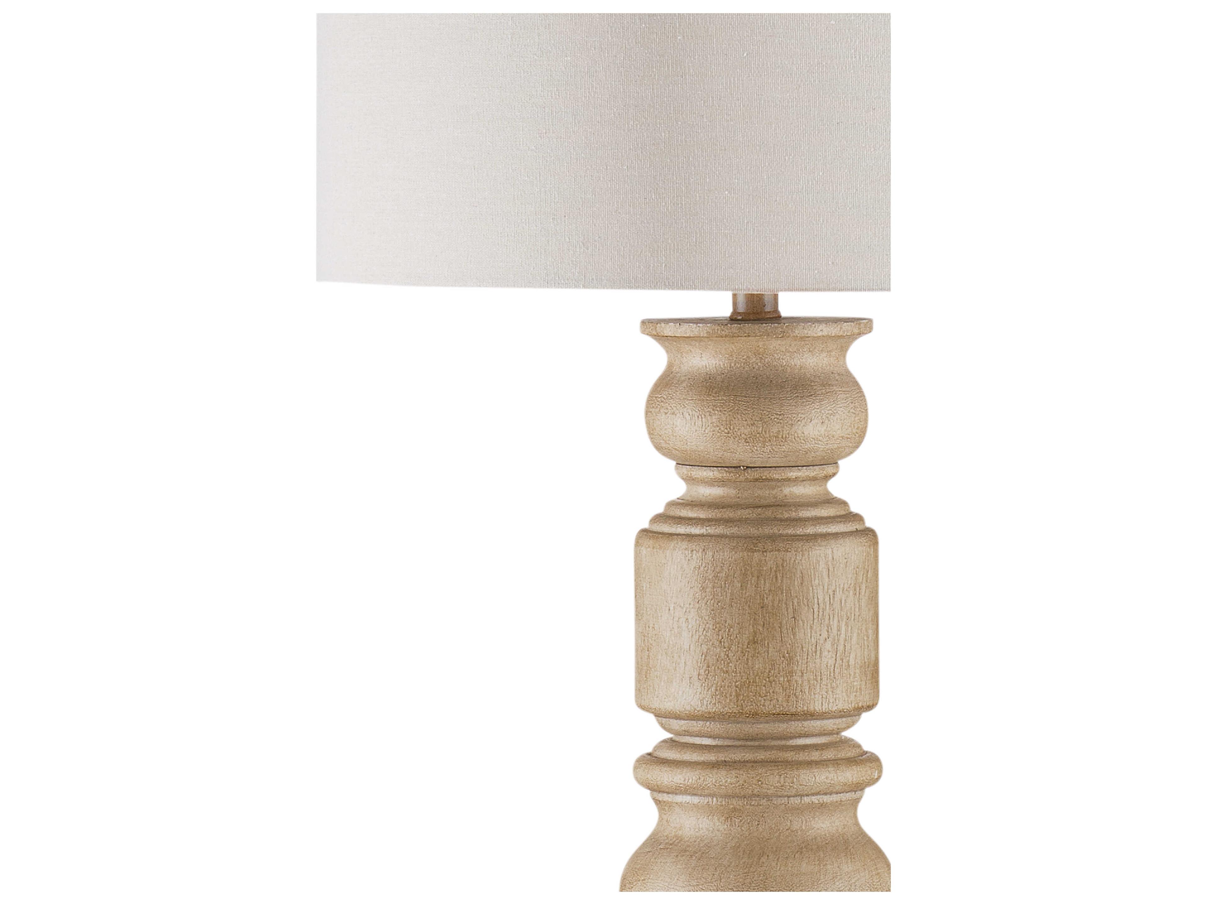 Bassett Mirror Helford Light Brown Oatmeal Linen Floor Lamp