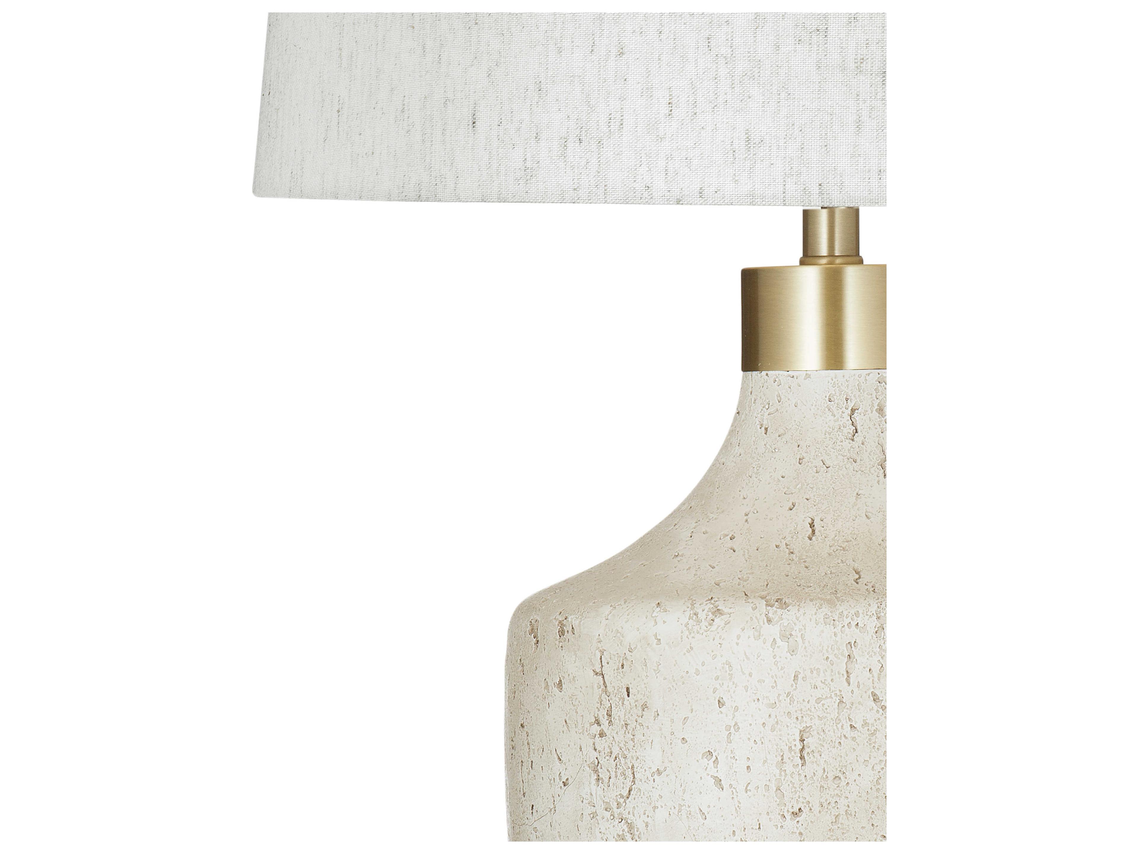 Bassett Mirror Neecole Textured Cream Oatmeal Linen Off White Buffet Lamp