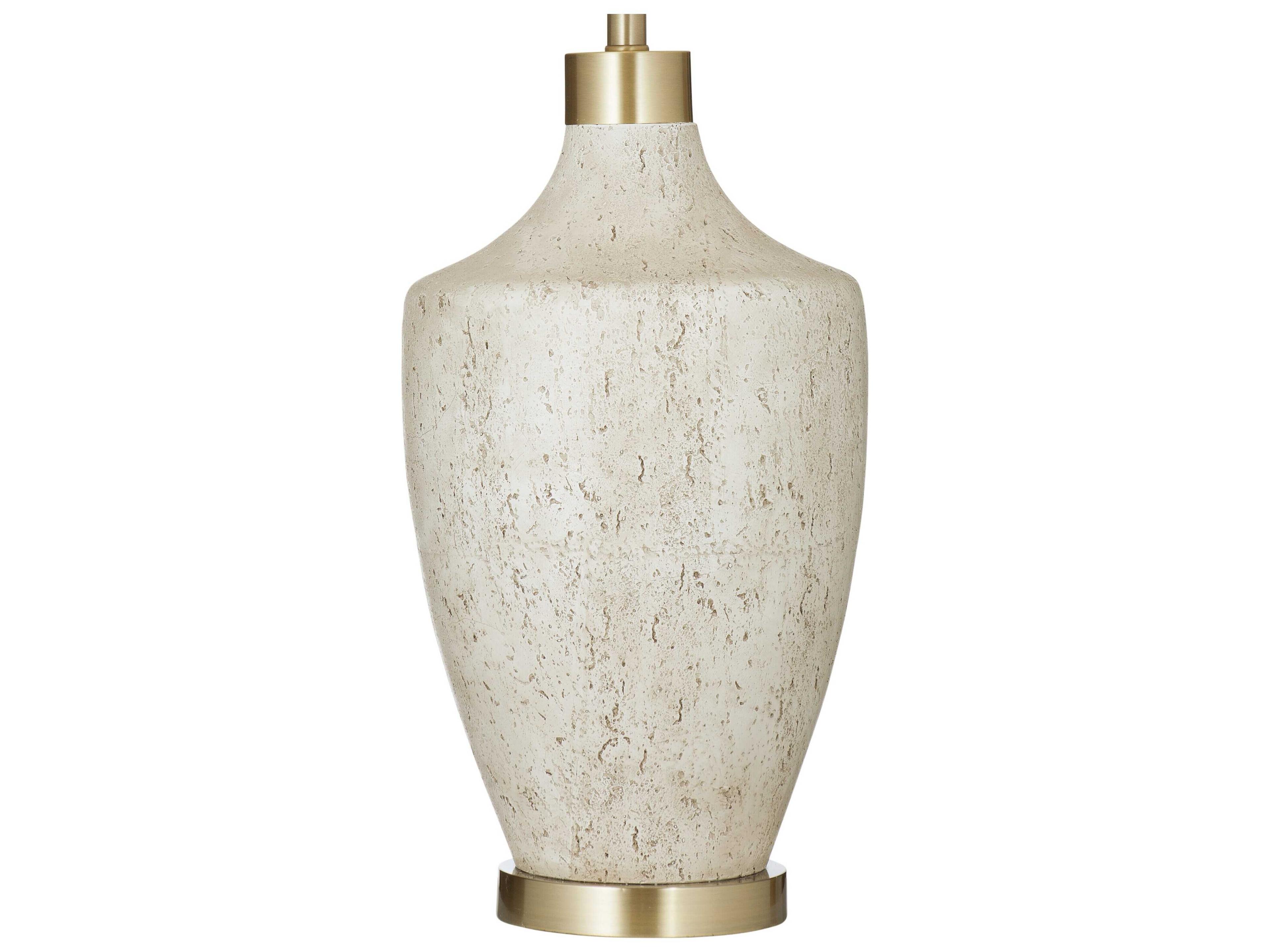 Bassett Mirror Neecole Textured Cream Oatmeal Linen Off White Buffet Lamp