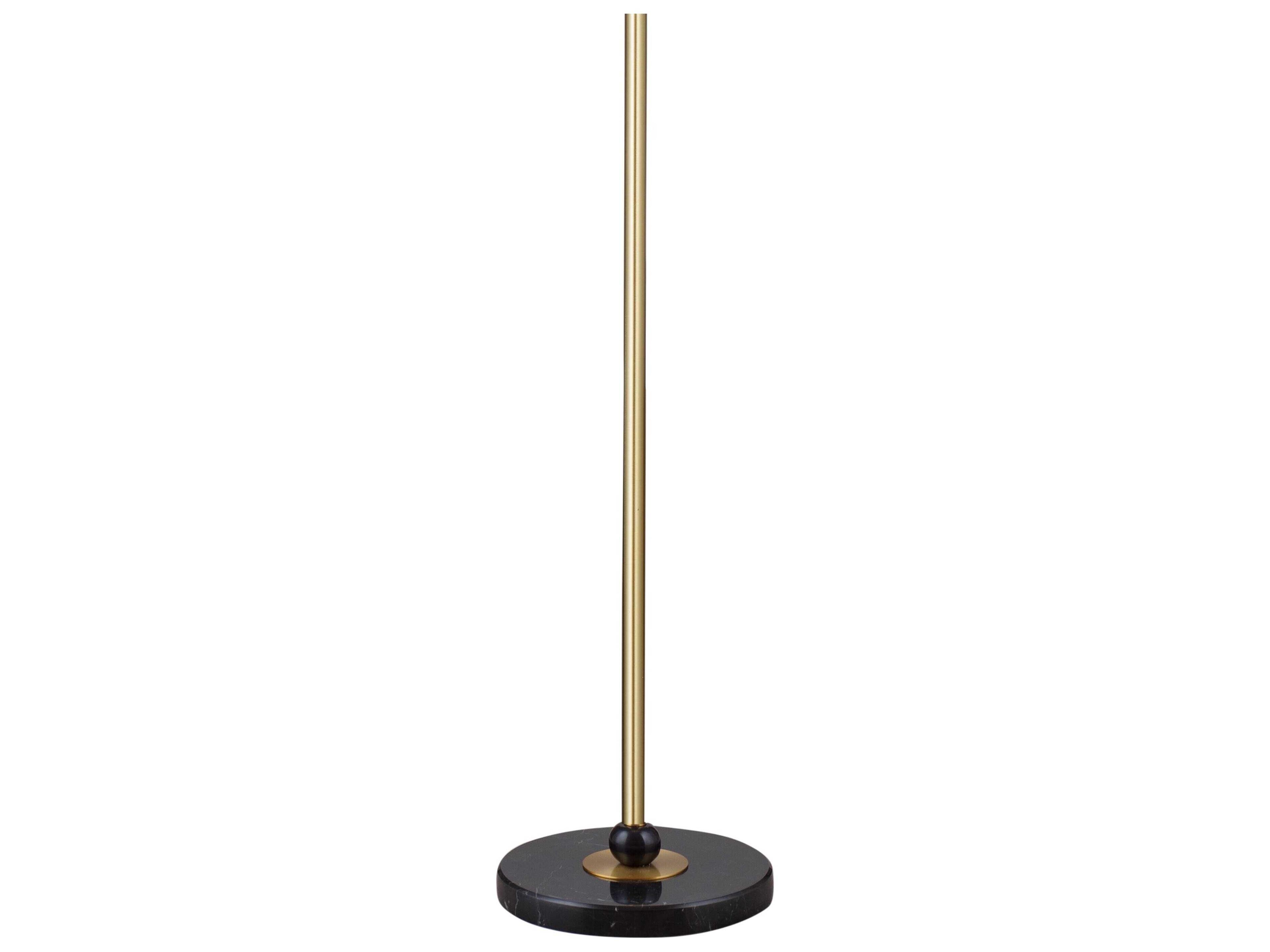 Bassett Mirror Lenor Black Brass White Linen Floor Lamp