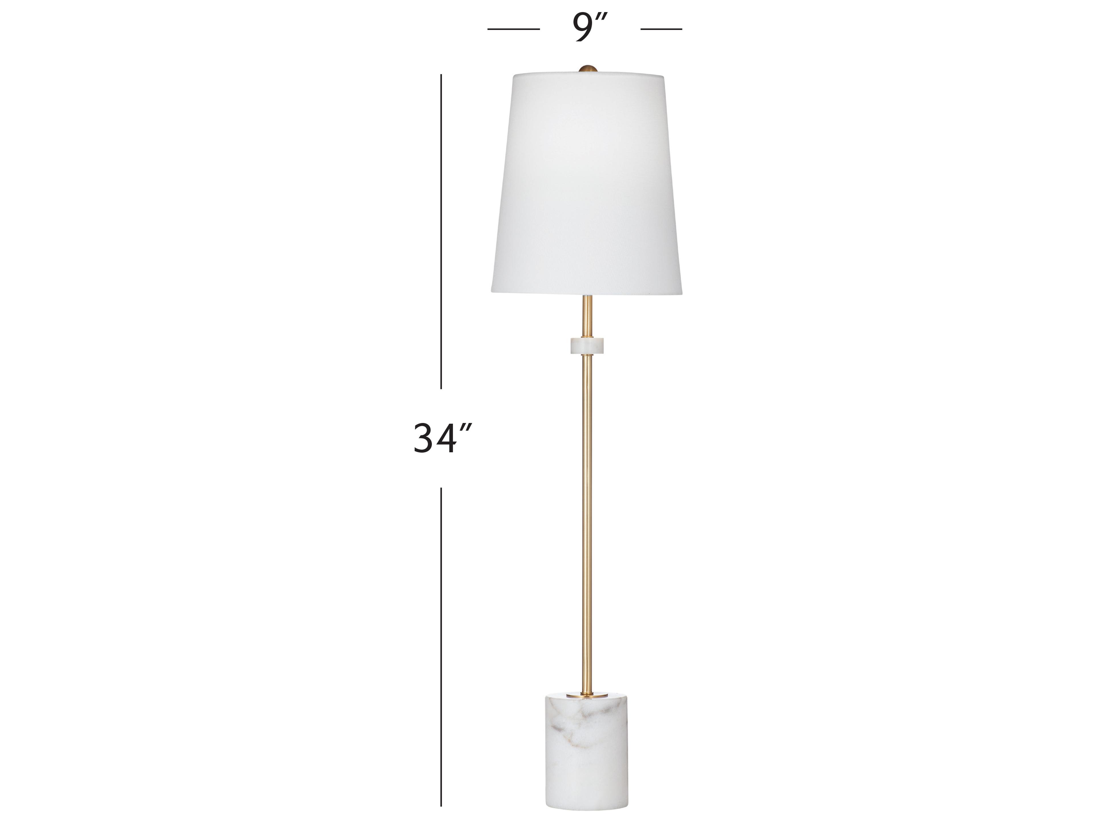Bassett Mirror Gold White Table Lamp