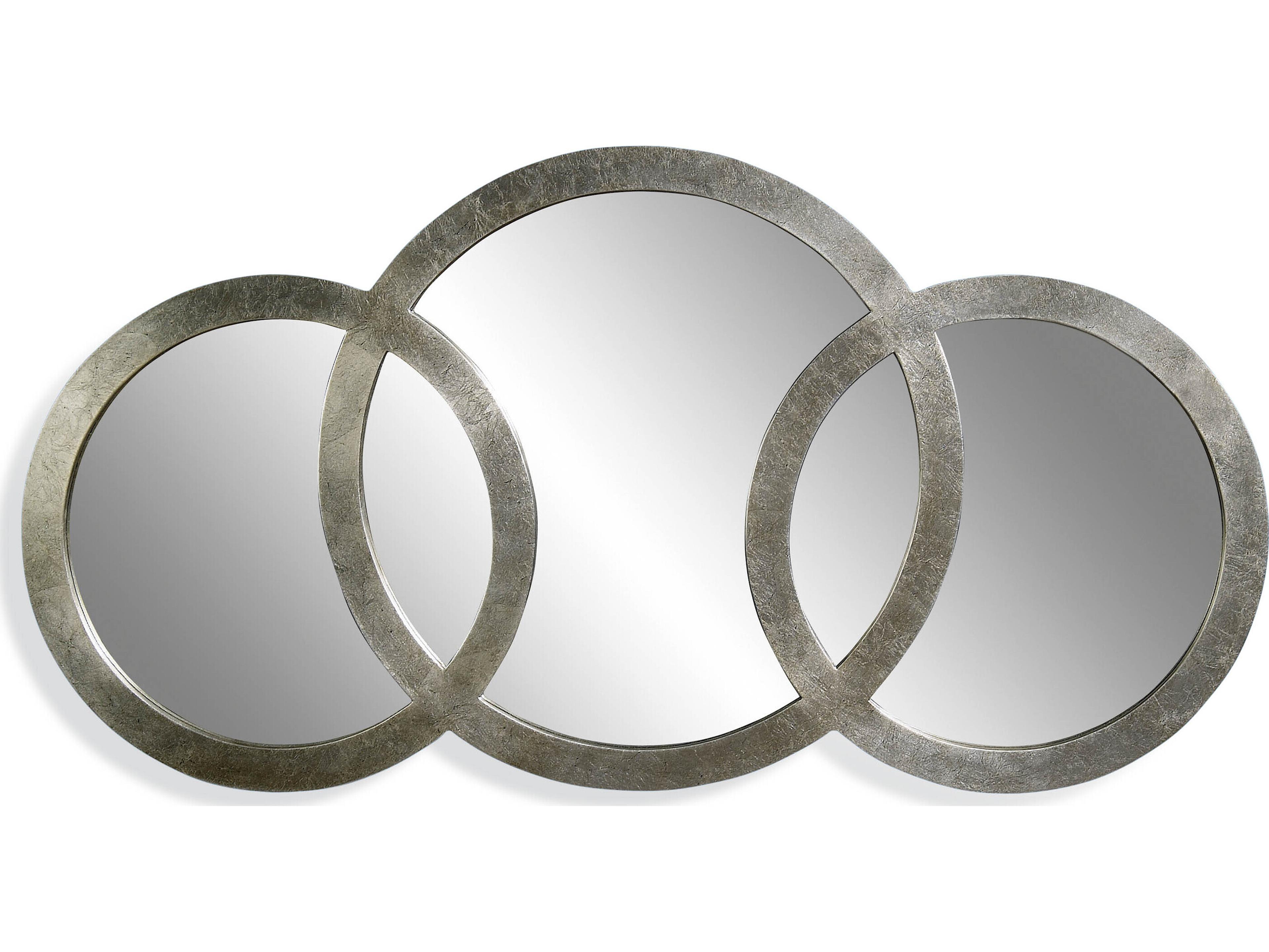 Libra 3 Ring Wall Mirror in Silver Leaf