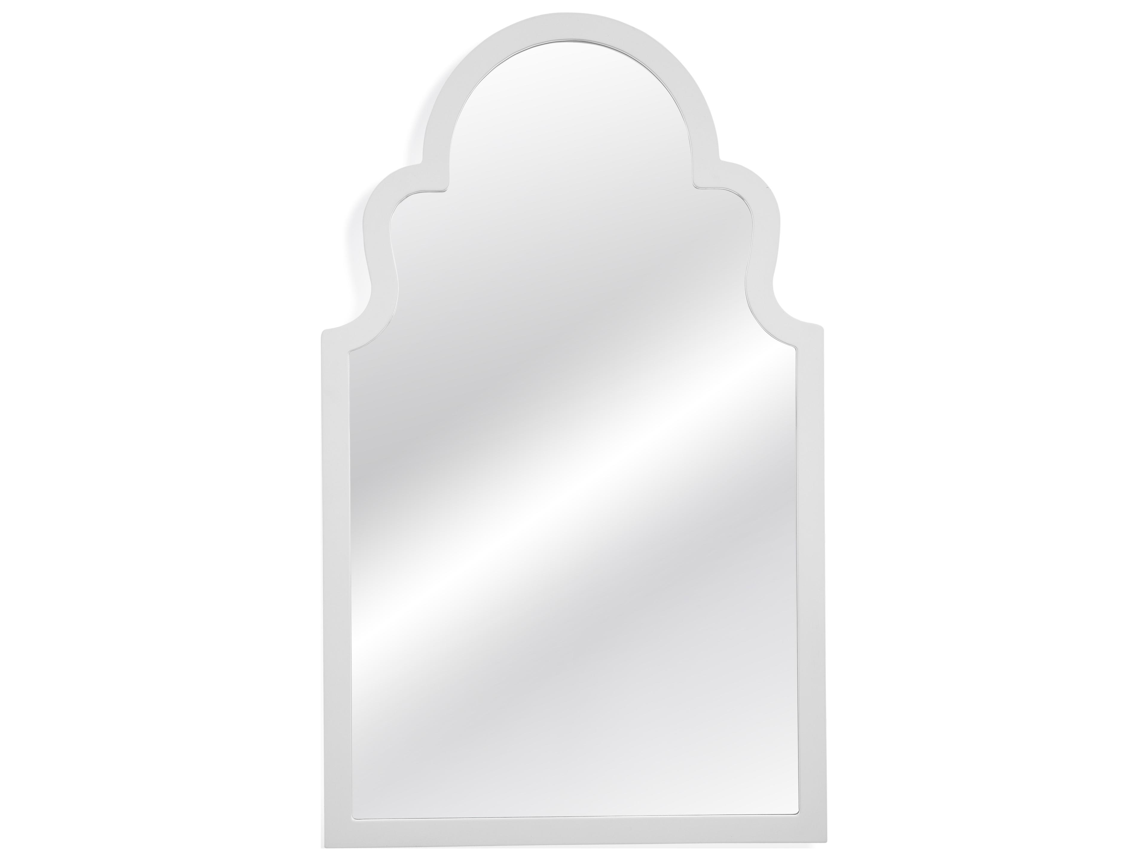 Myrna Arch Top Wall Mirror in White Lacquer