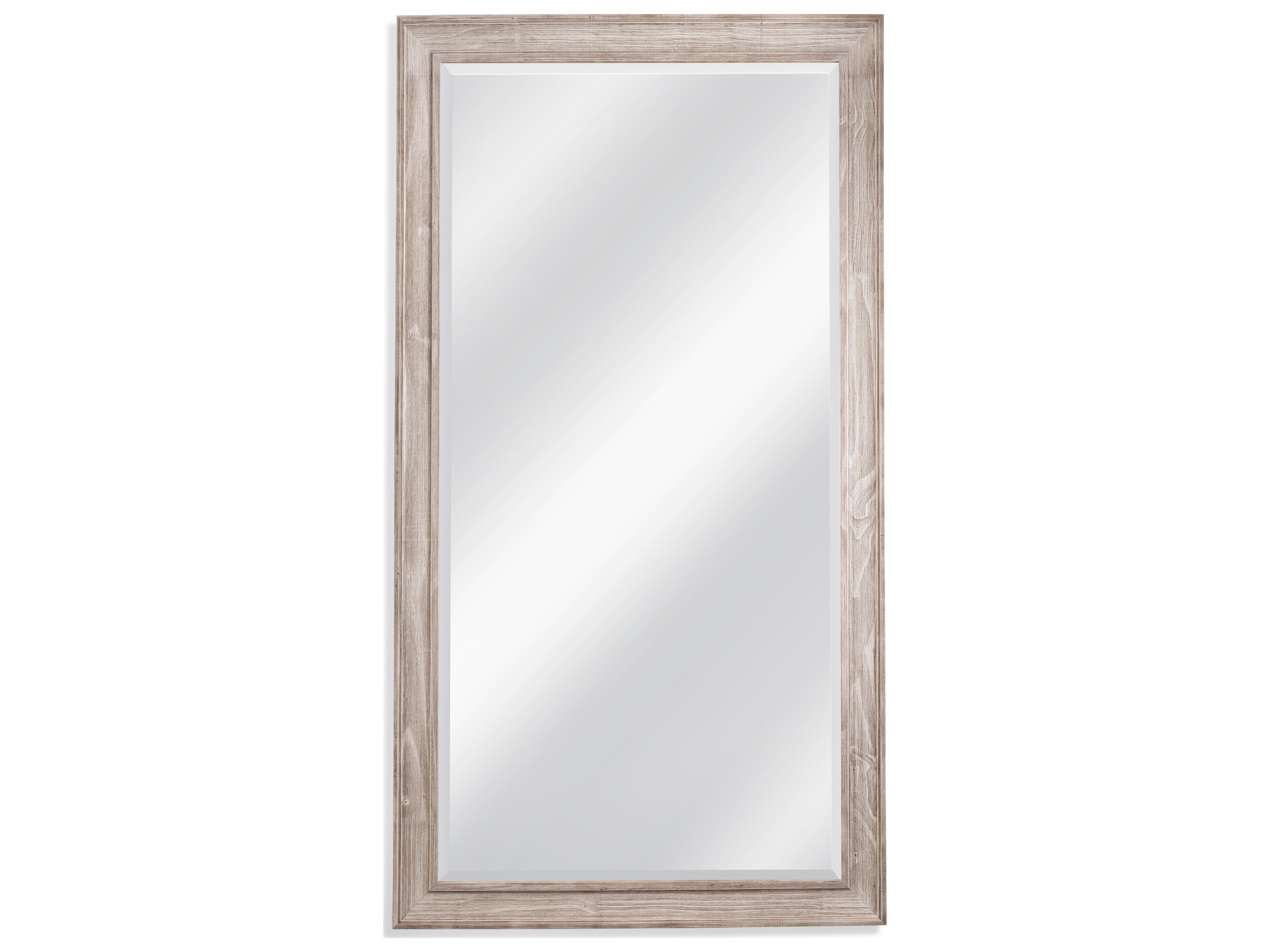 Kibbe 80-Inch Floor Mirror in Distressed White Ash