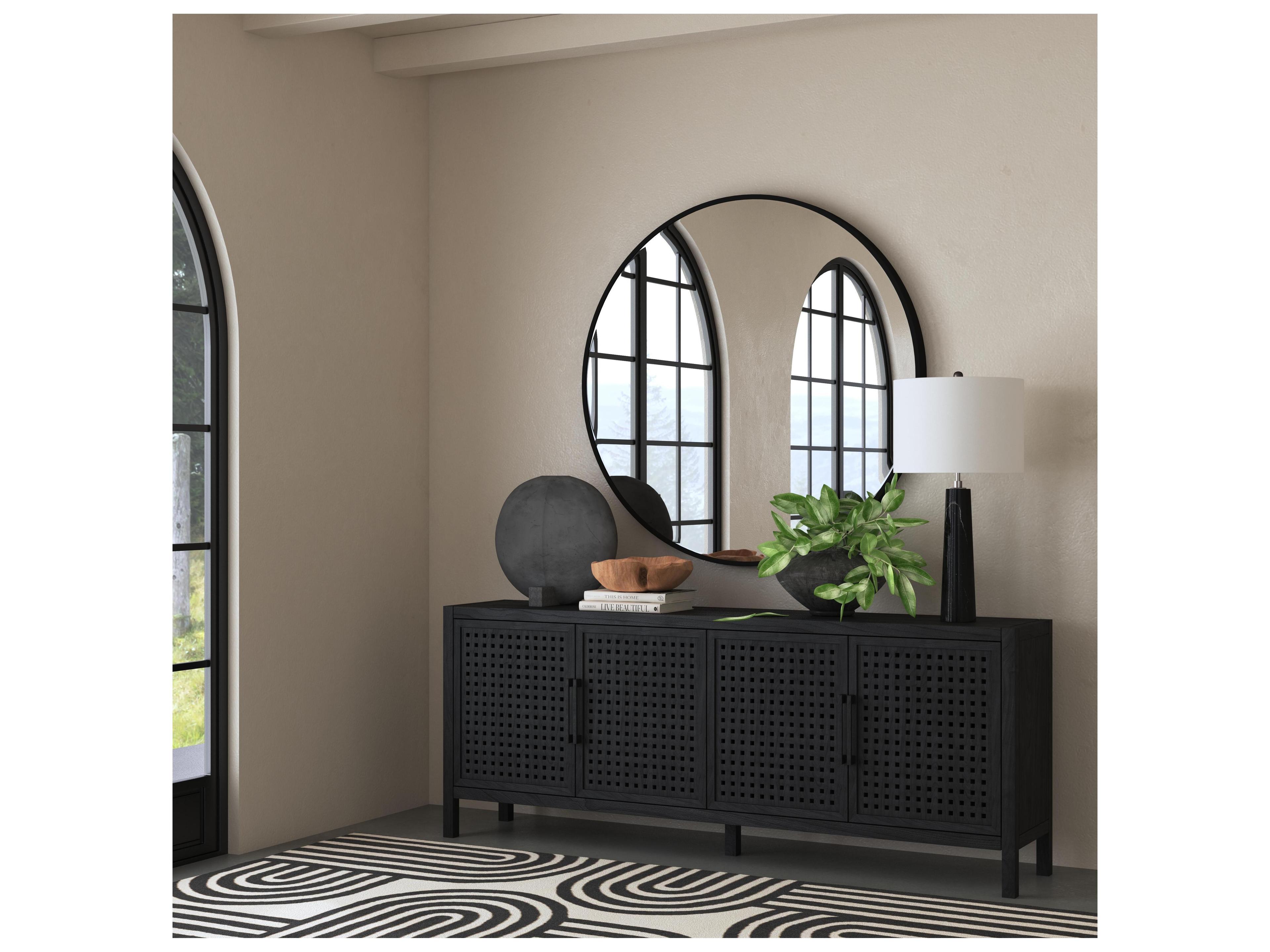 Bassett Mirror Levigne Black Wall Round