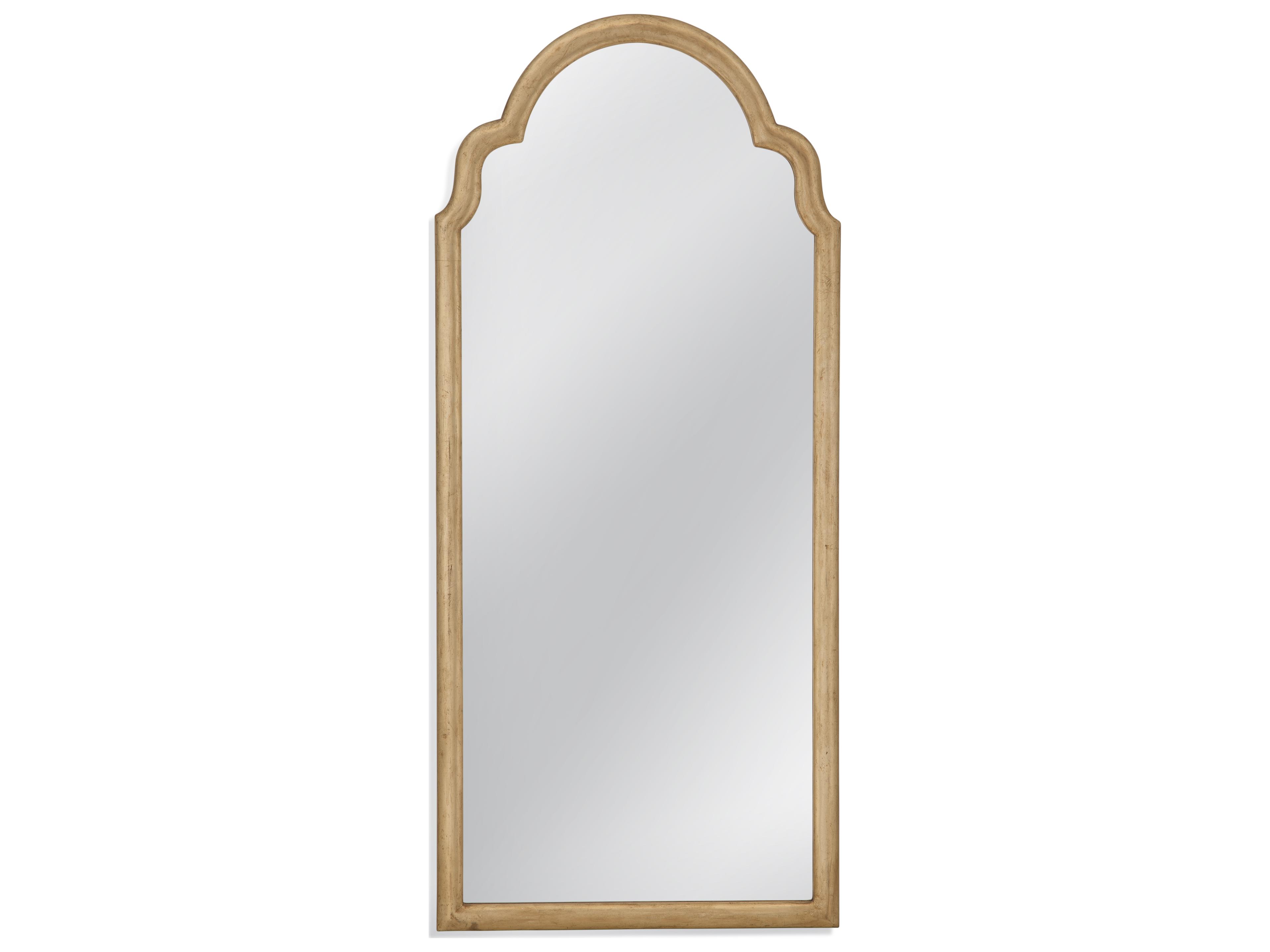 Amelle Arch Crown Vertical Wall Mirror in Antique Gold