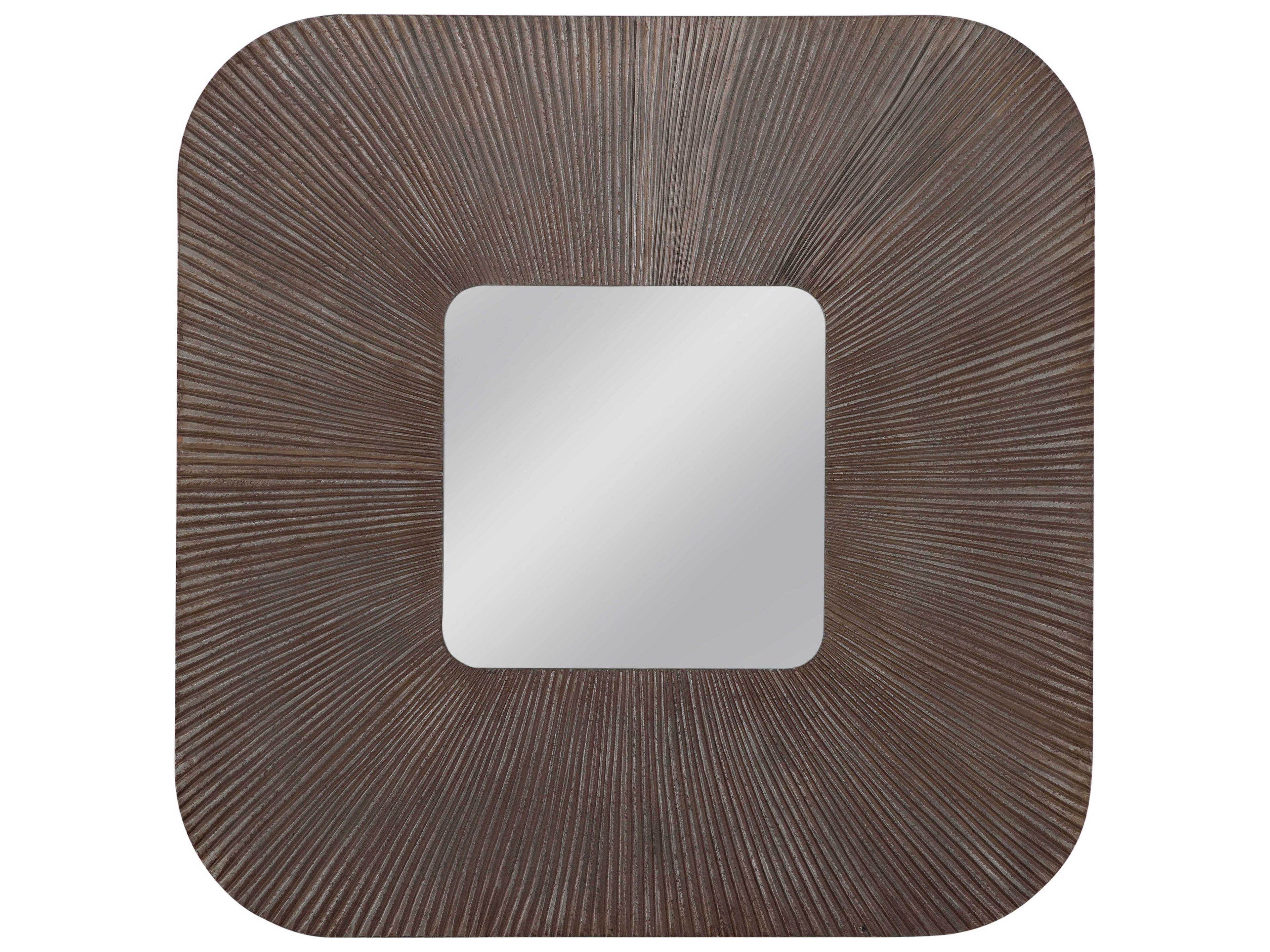 Zamba Wall Mirror in Walnut Brown