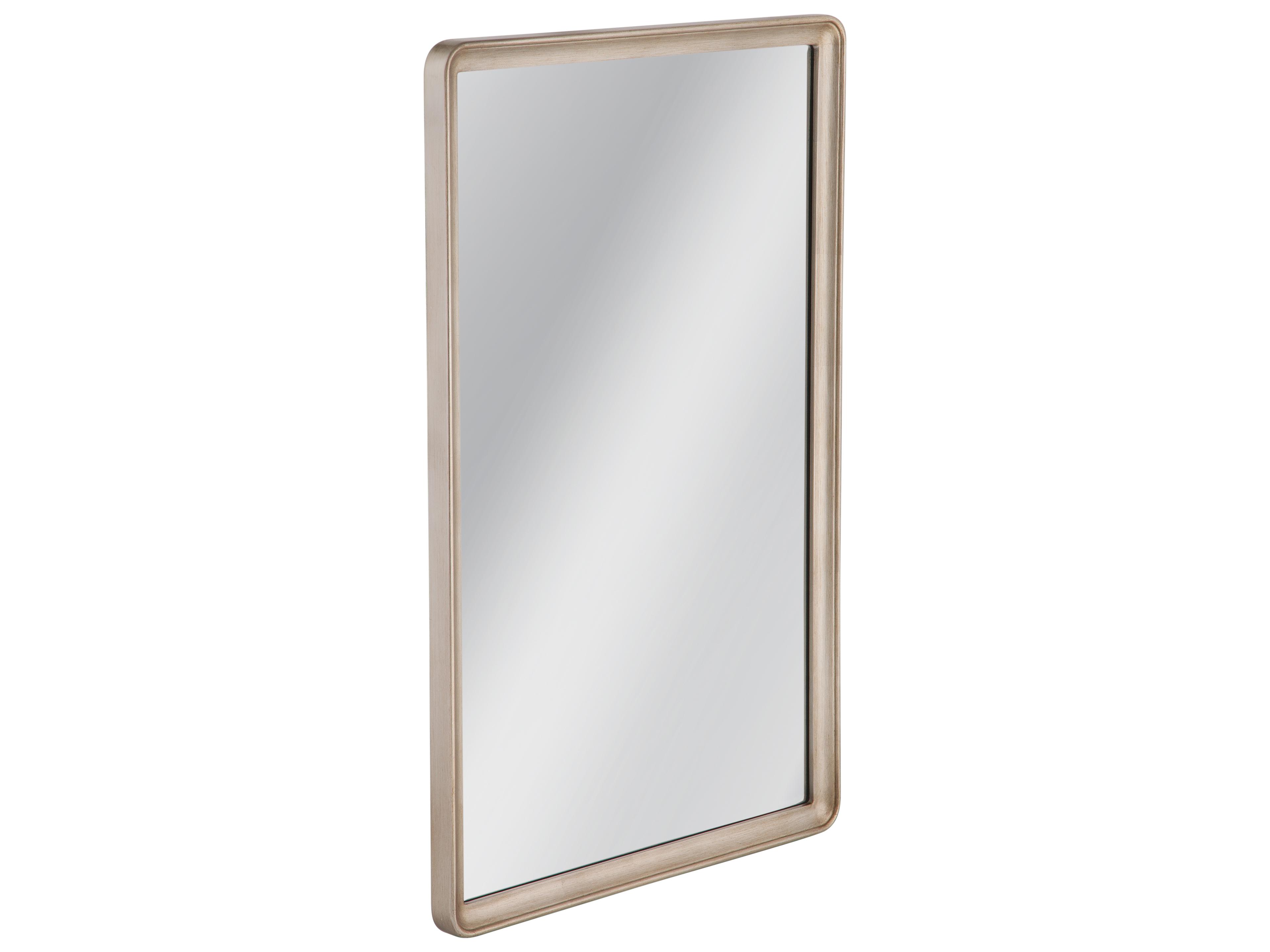 Bassett Mirror Lancelle Antique Silver Rectangular Wall Mirror