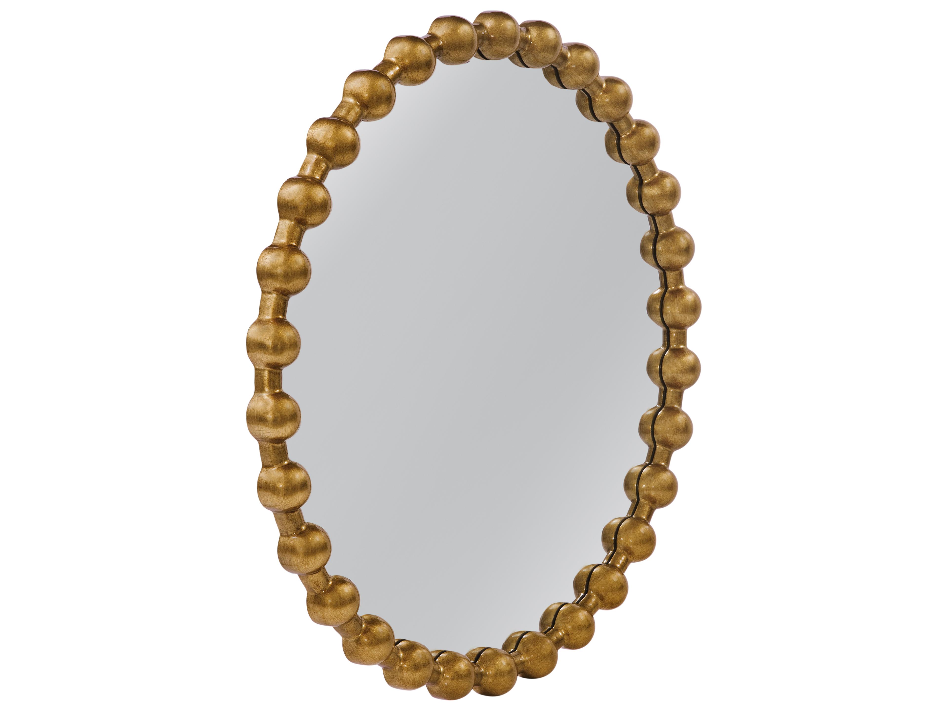 Bassett Mirror Violette Gold Leaf Round Wall Mirror