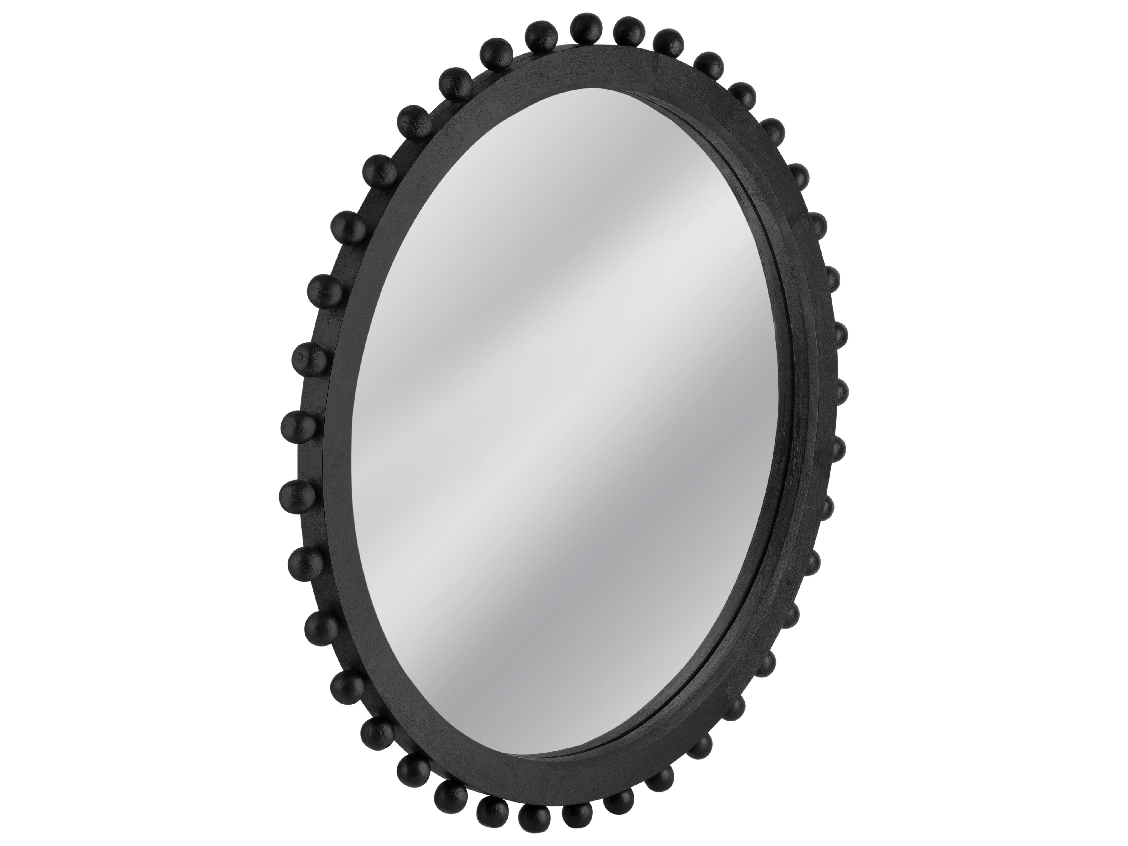 Bassett Mirror Renn Matte Black Round Wall Mirror
