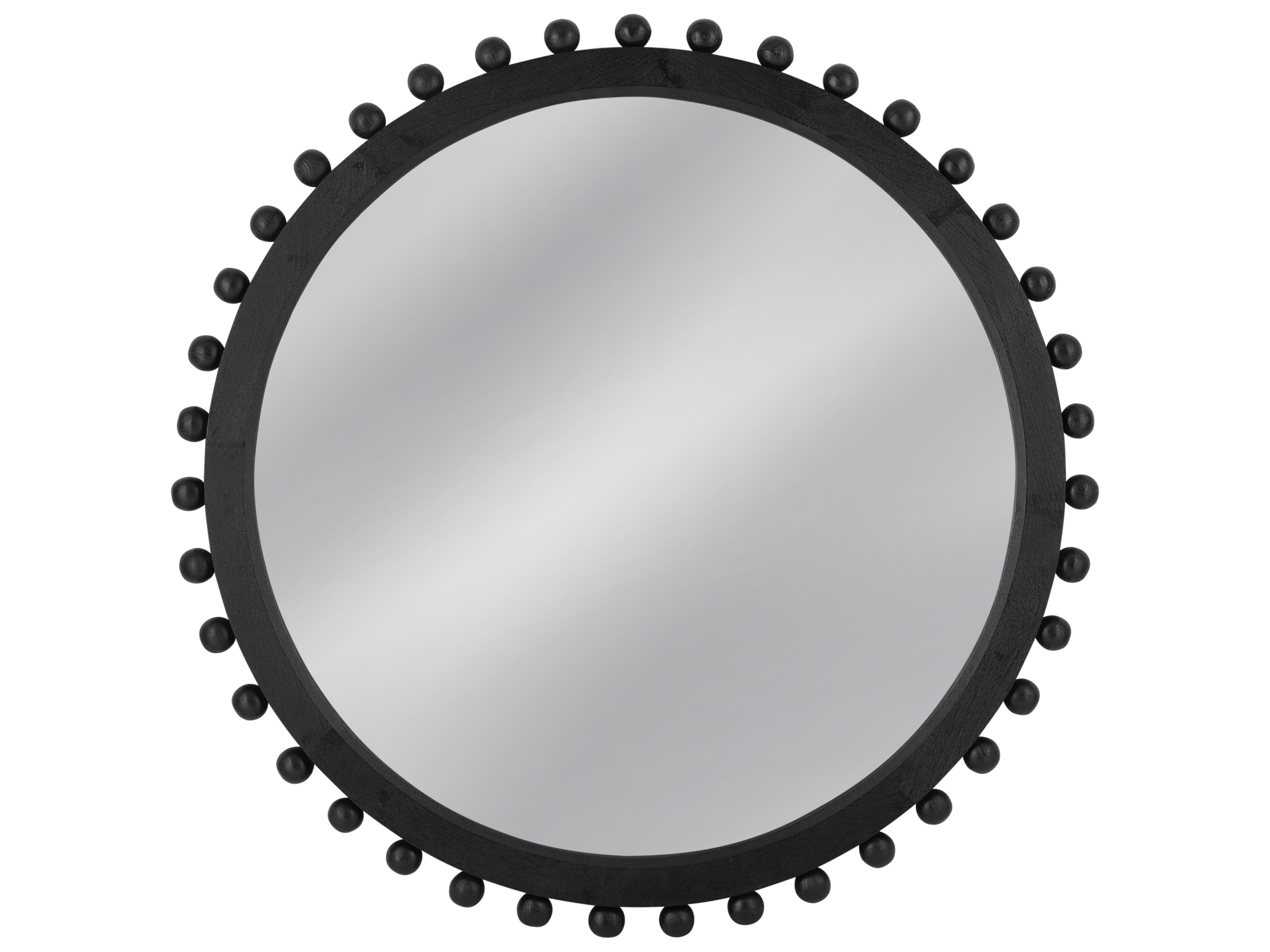 Bassett Mirror Renn Matte Black Round Wall Mirror