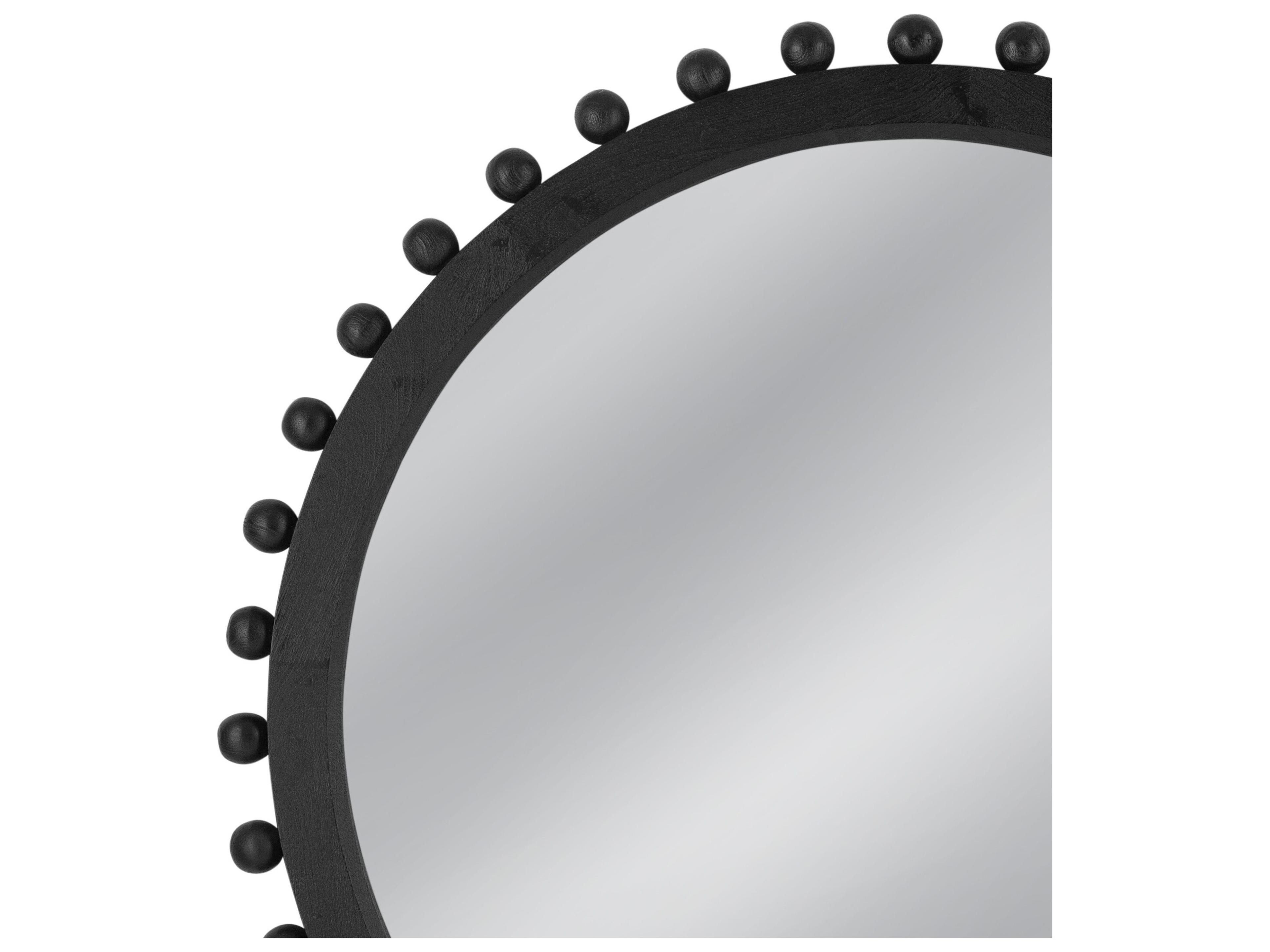 Bassett Mirror Renn Matte Black Round Wall Mirror