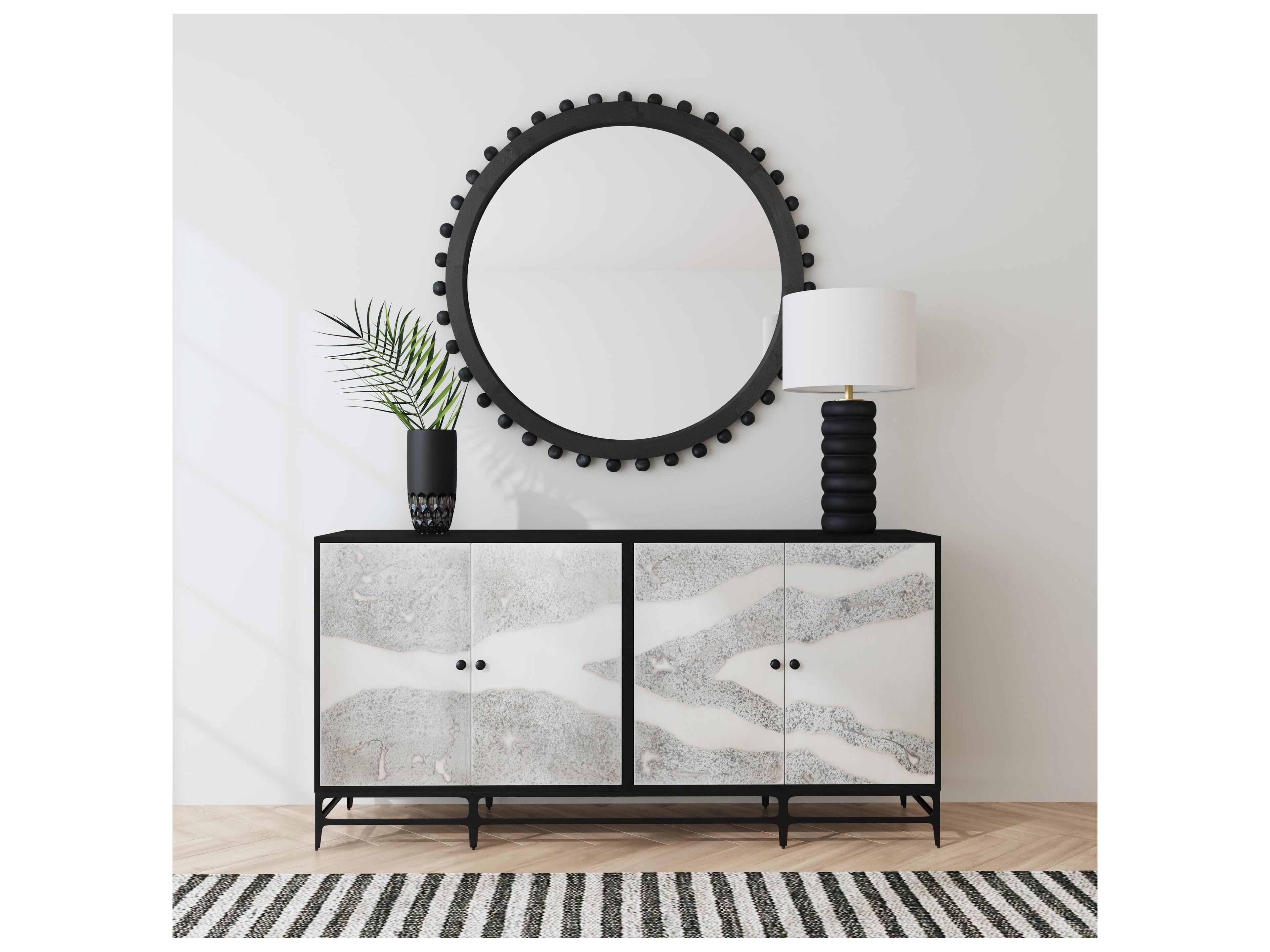 Bassett Mirror Renn Matte Black Round Wall Mirror