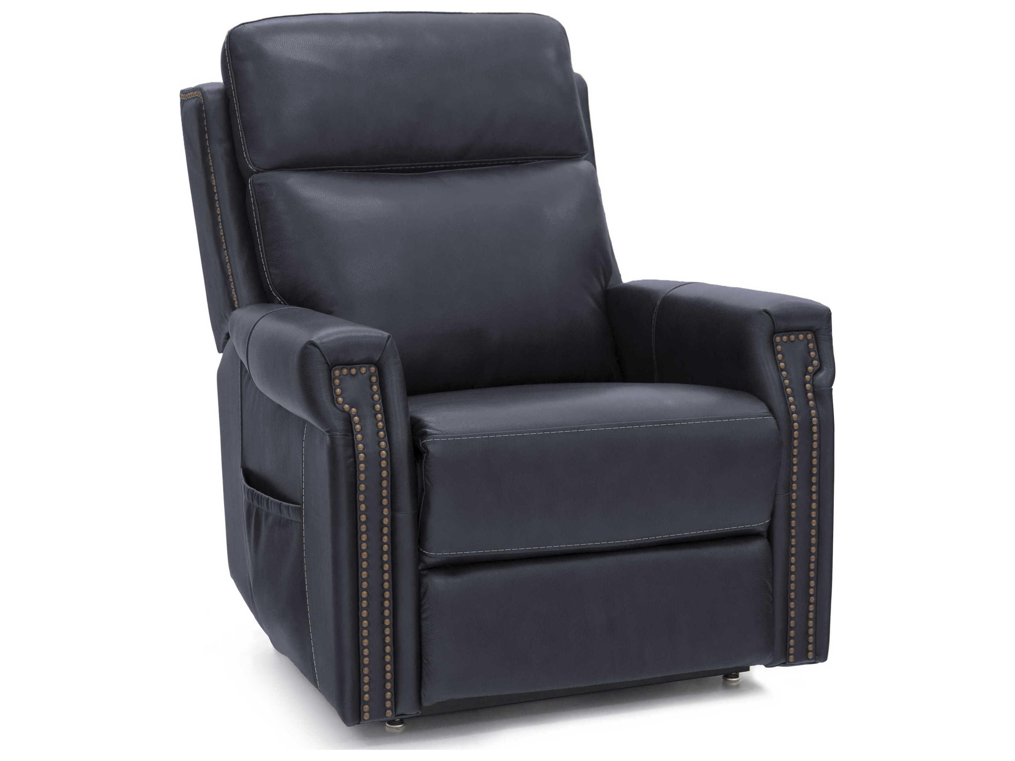 Lux Recline & Lift Louisville Rainer Ocean Blue Faux Leather Recliner